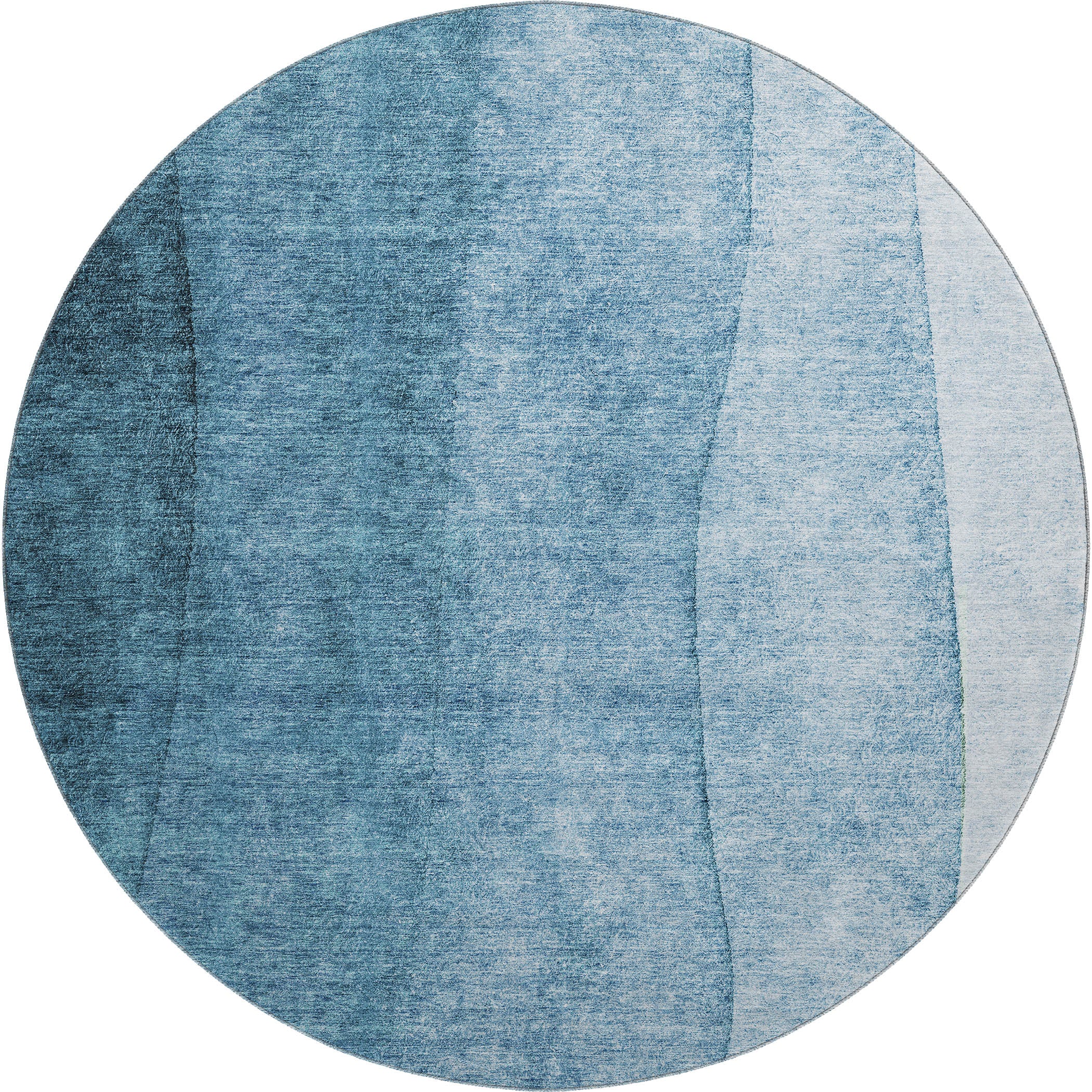 Lucerne Machine Washable Transitional Blue Rug 8' x 8' #shape_Round
