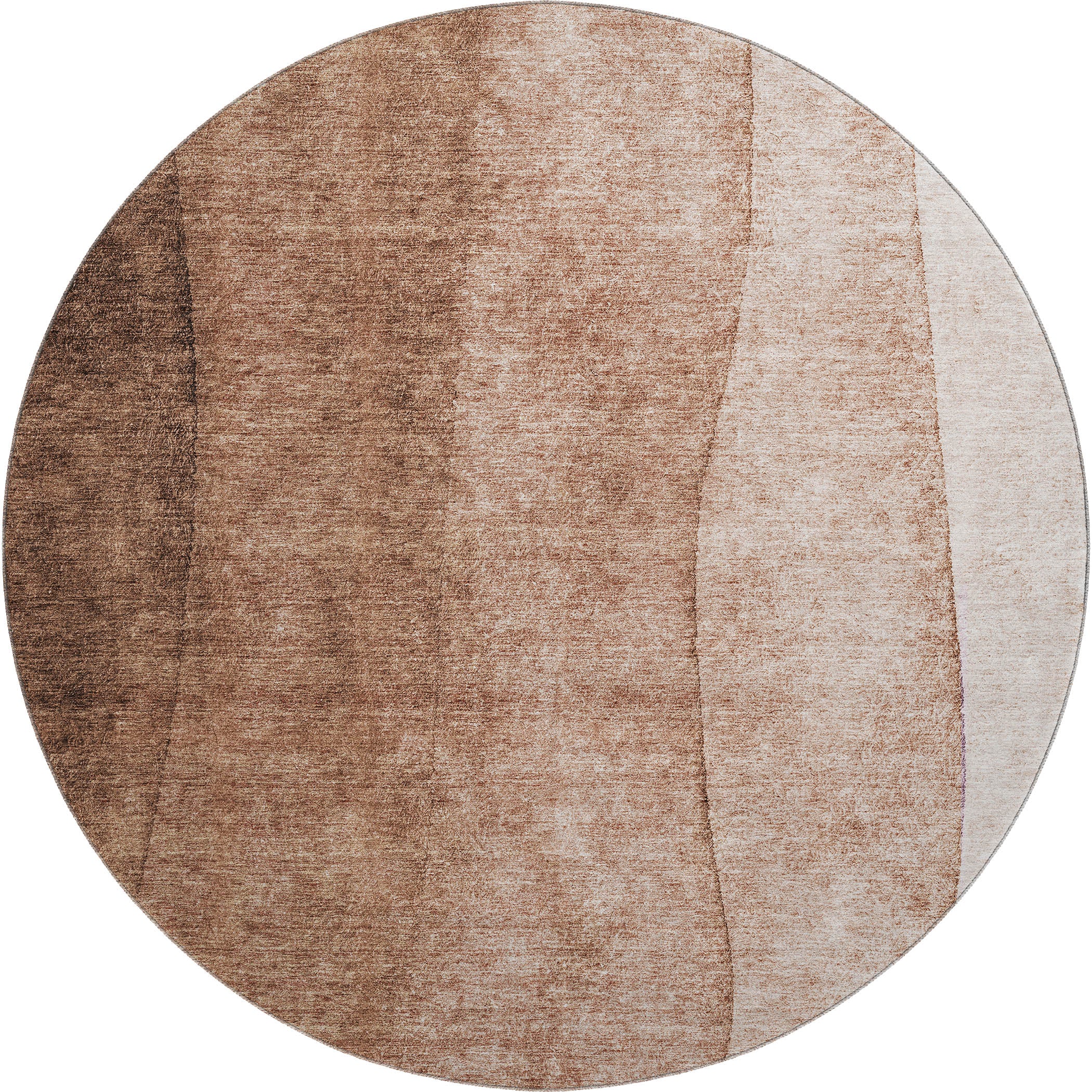 Lucerne Machine Washable Transitional Brown Rug 8' x 8' #shape_Round