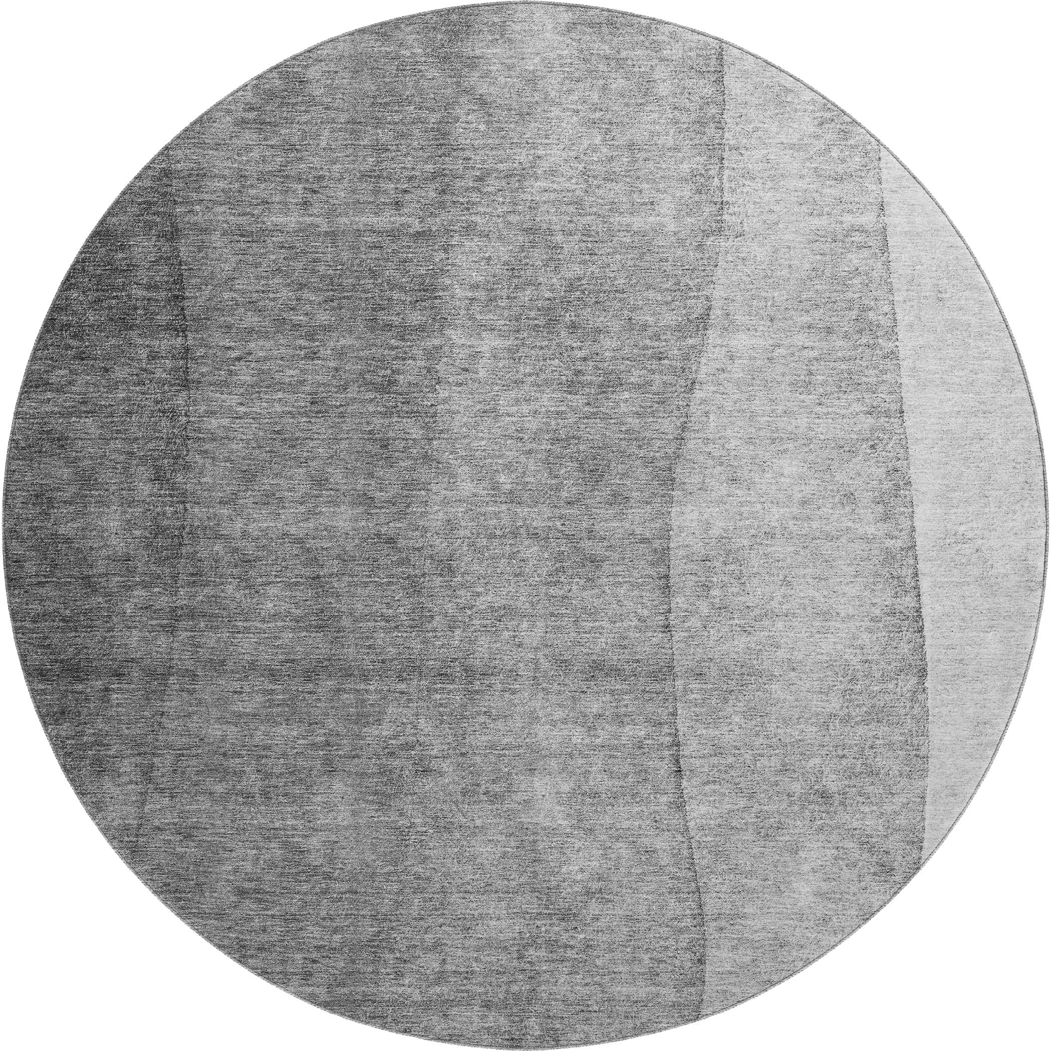 Lucerne Machine Washable Transitional Gray Rug 8' x 8' #shape_Round