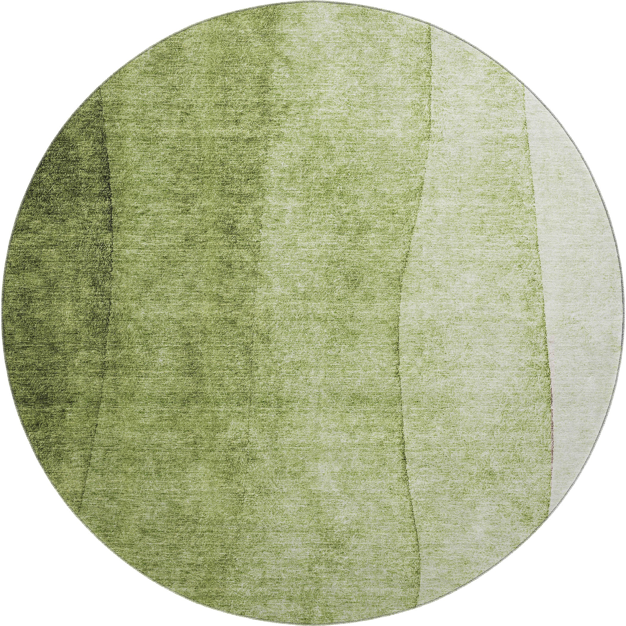 Lucerne Machine Washable Transitional Olive Green Rug 8' x 8' #shape_Round