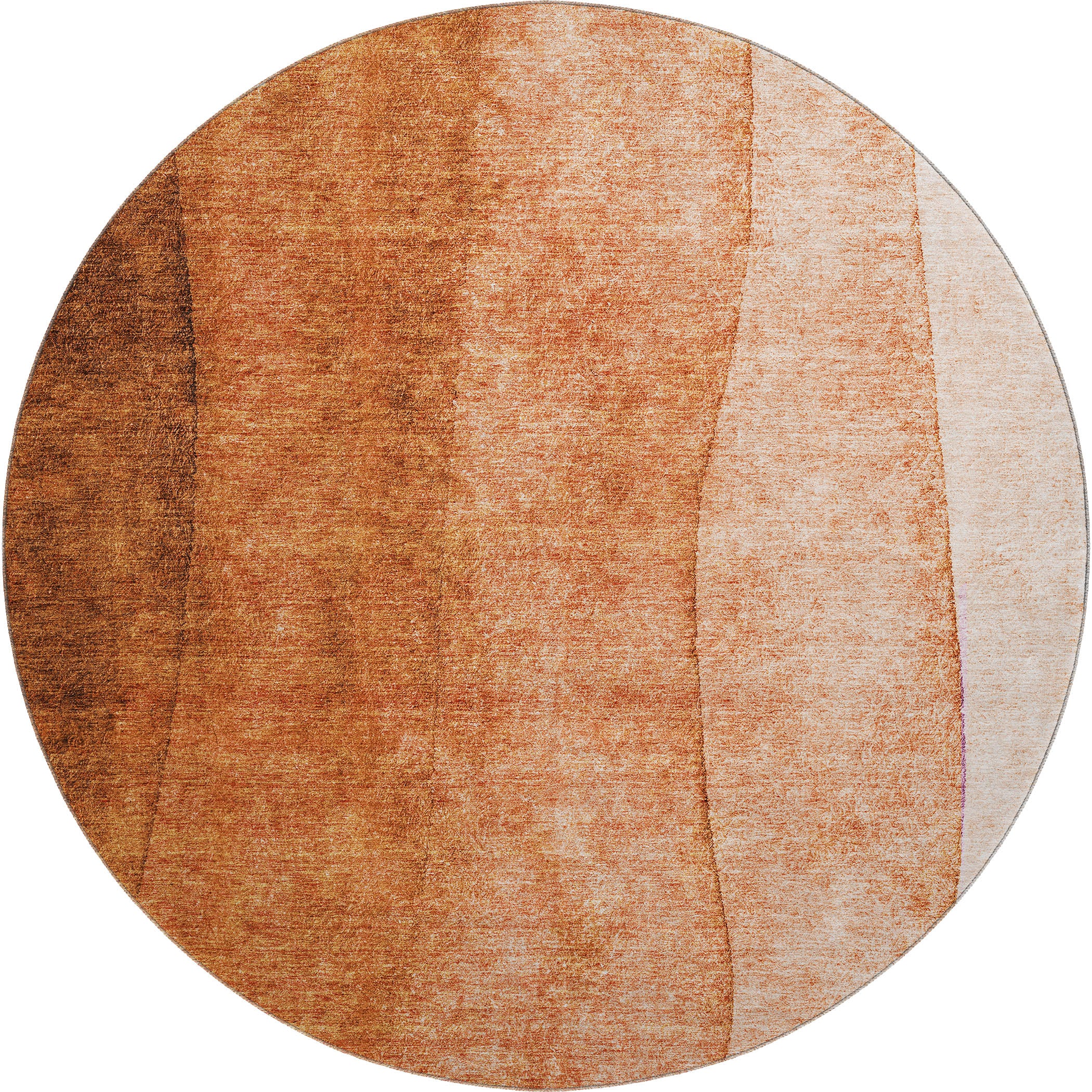 Lucerne Machine Washable Transitional Paprika Orange Rug 8' x 8' #shape_Round