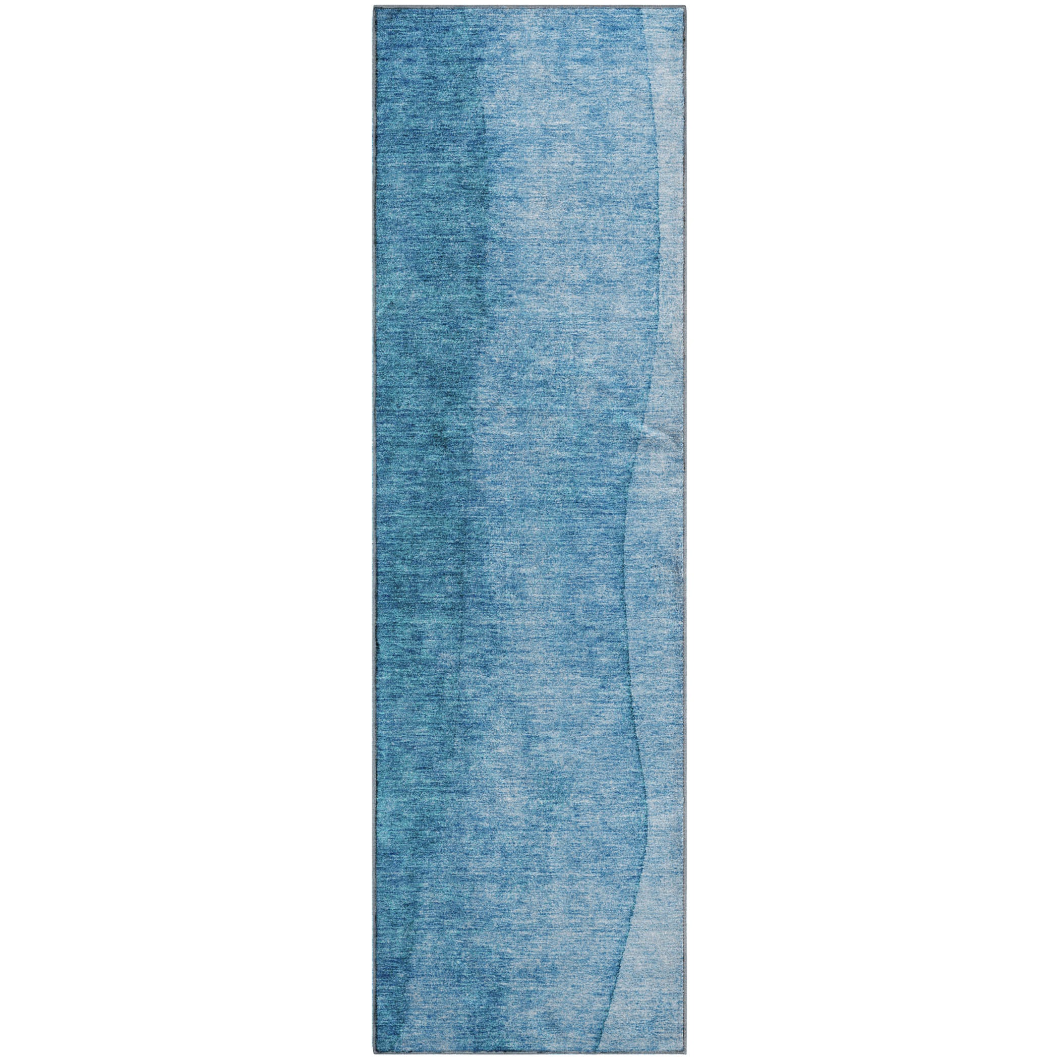 Lucerne Machine Washable Transitional Teal Rug 2'3" x 7'6" #shape_Runner