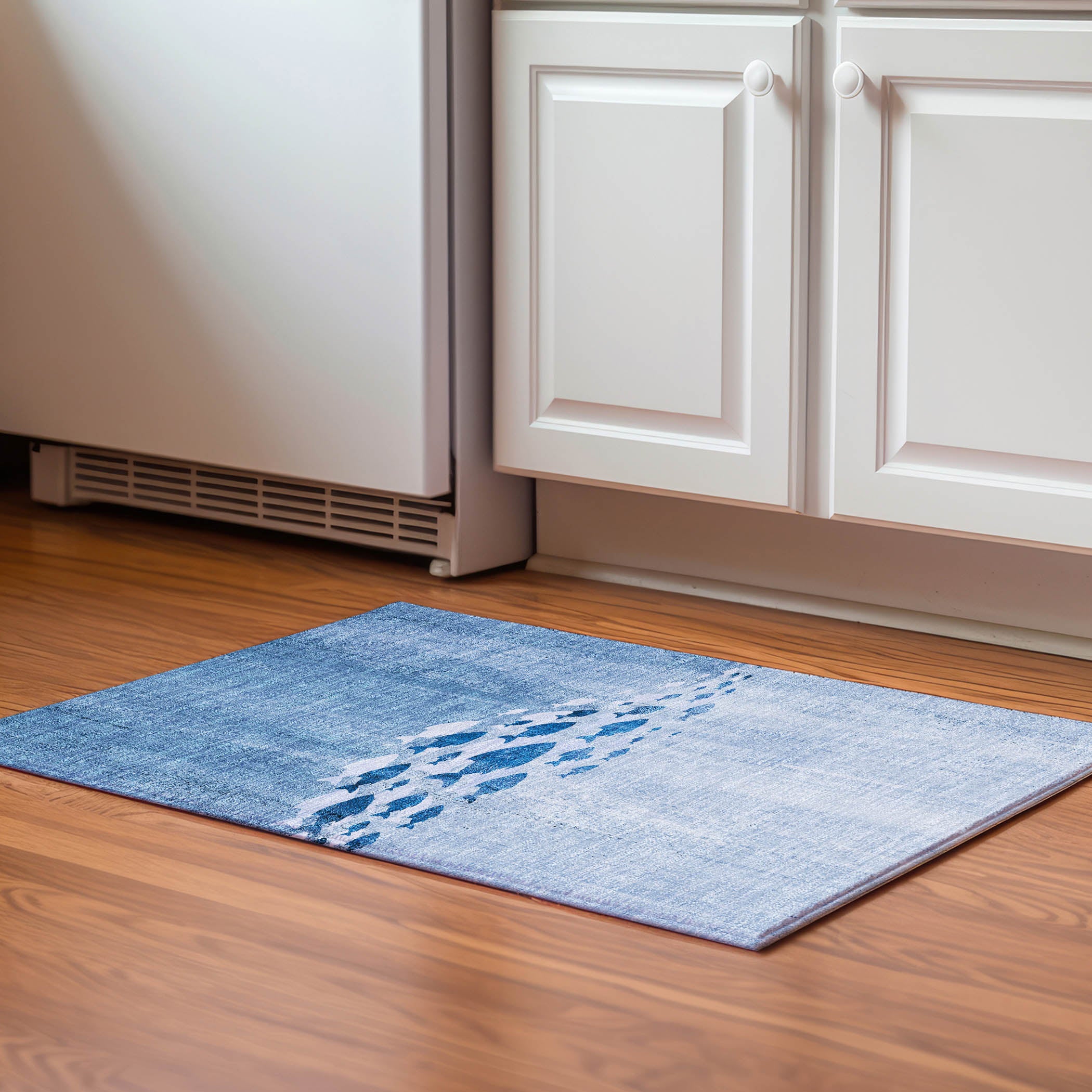 Athens Machine Washable Transitional Blue Rug 1'8" x 2'6" #shape_Rectangle