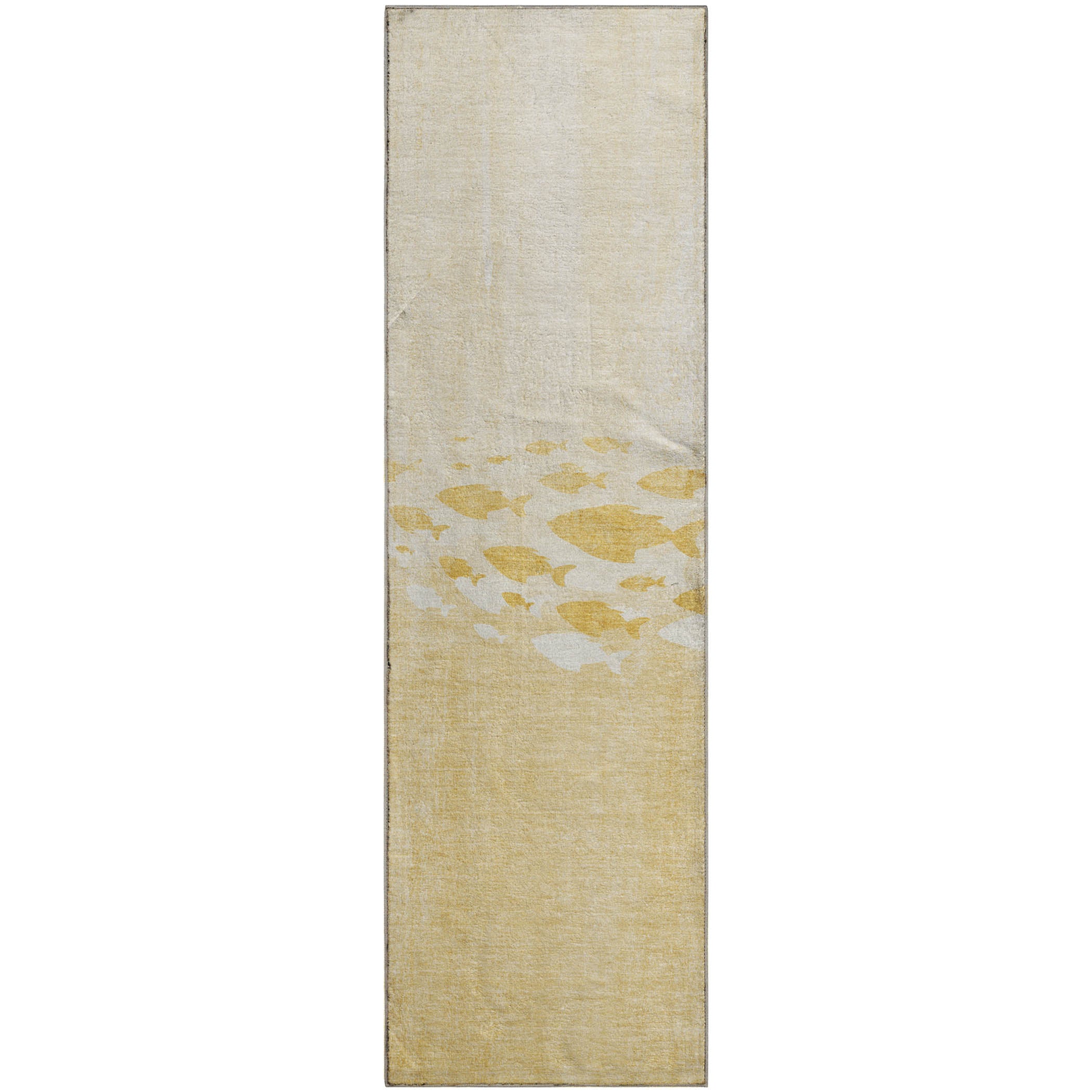 Athens Machine Washable Transitional Gold Rug 2'3" x 7'6" #shape_Runner