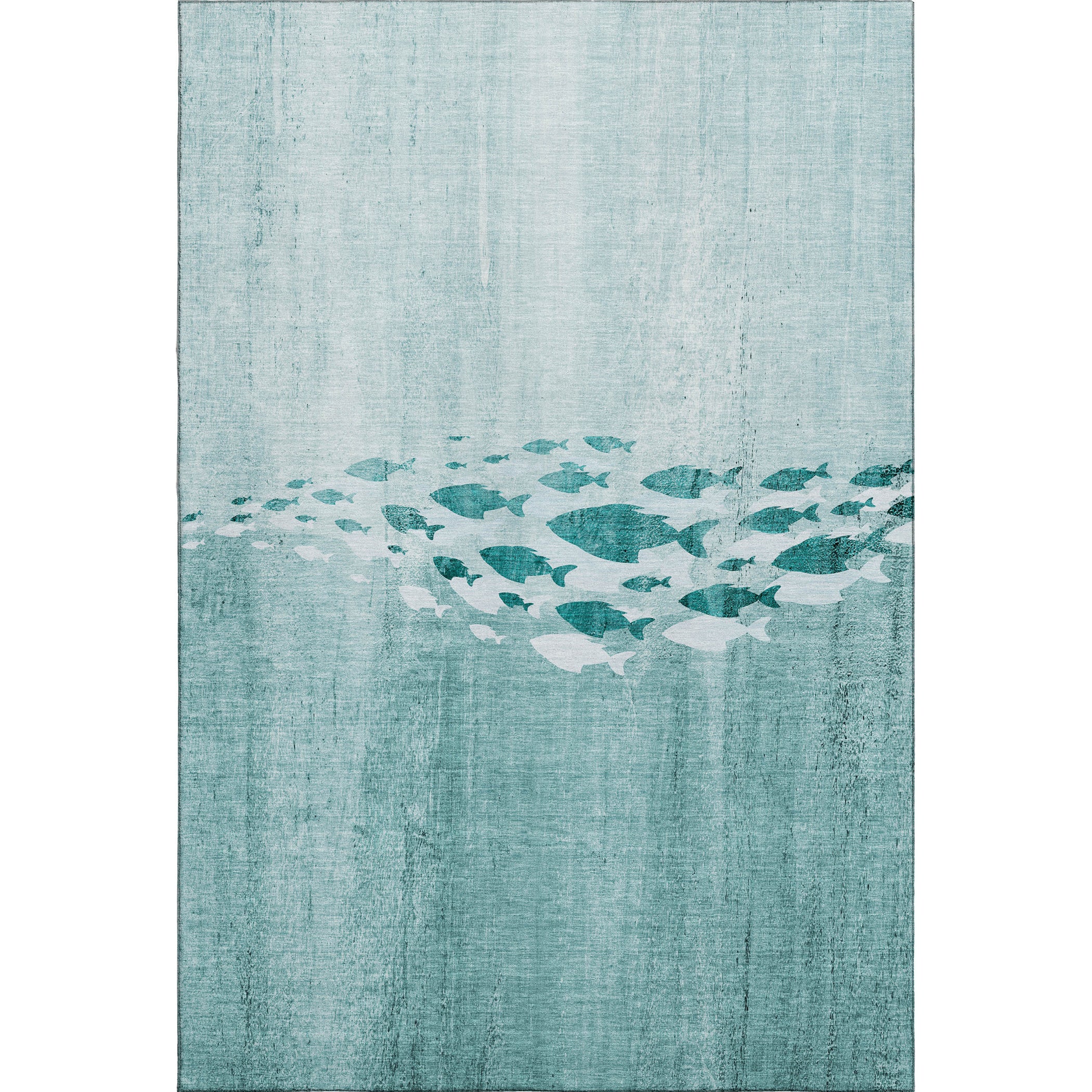 Athens Machine Washable Transitional Teal Rug 2'6" x 3'10" #shape_Rectangle