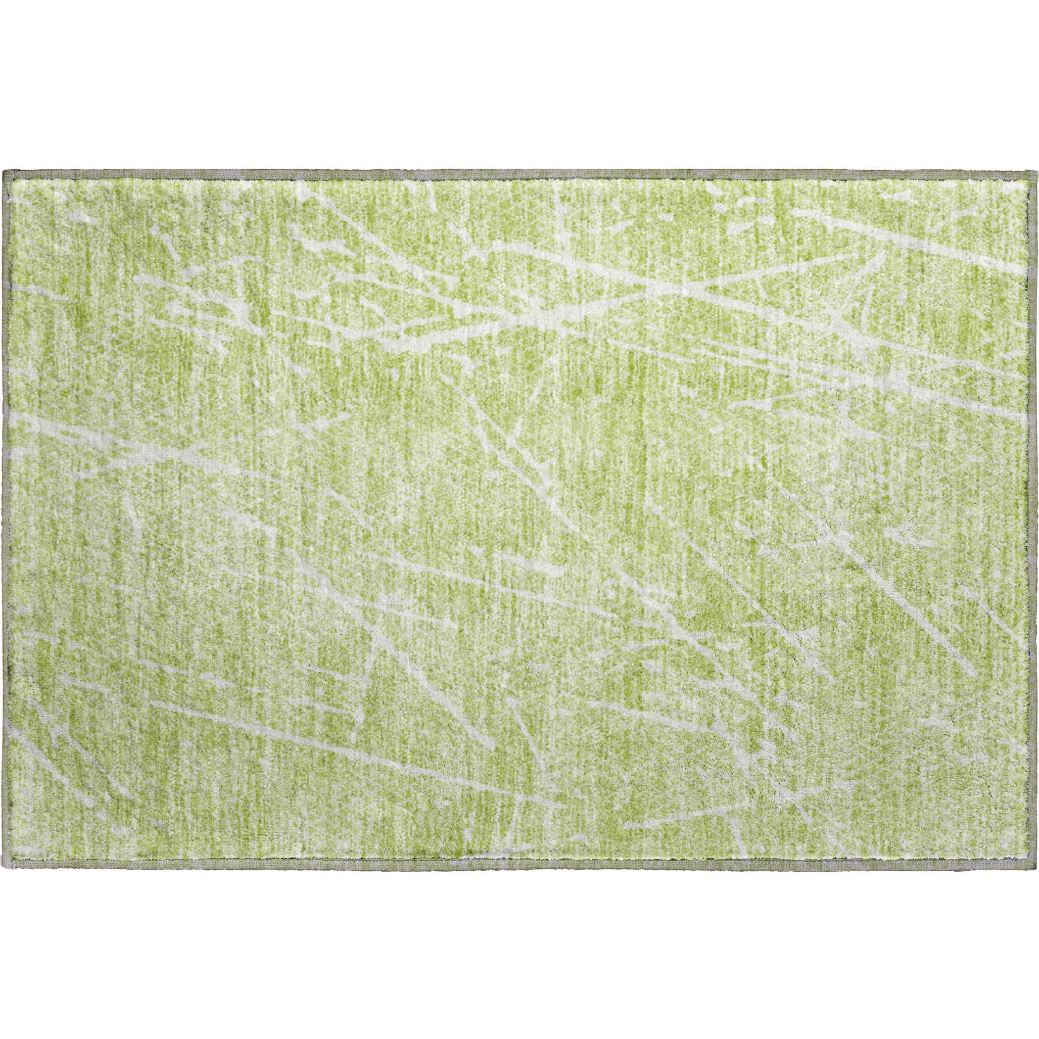 Luang Prabang Machine Washable Transitional Aloe Green Rug 1'8" x 2'6" #shape_Rectangle
