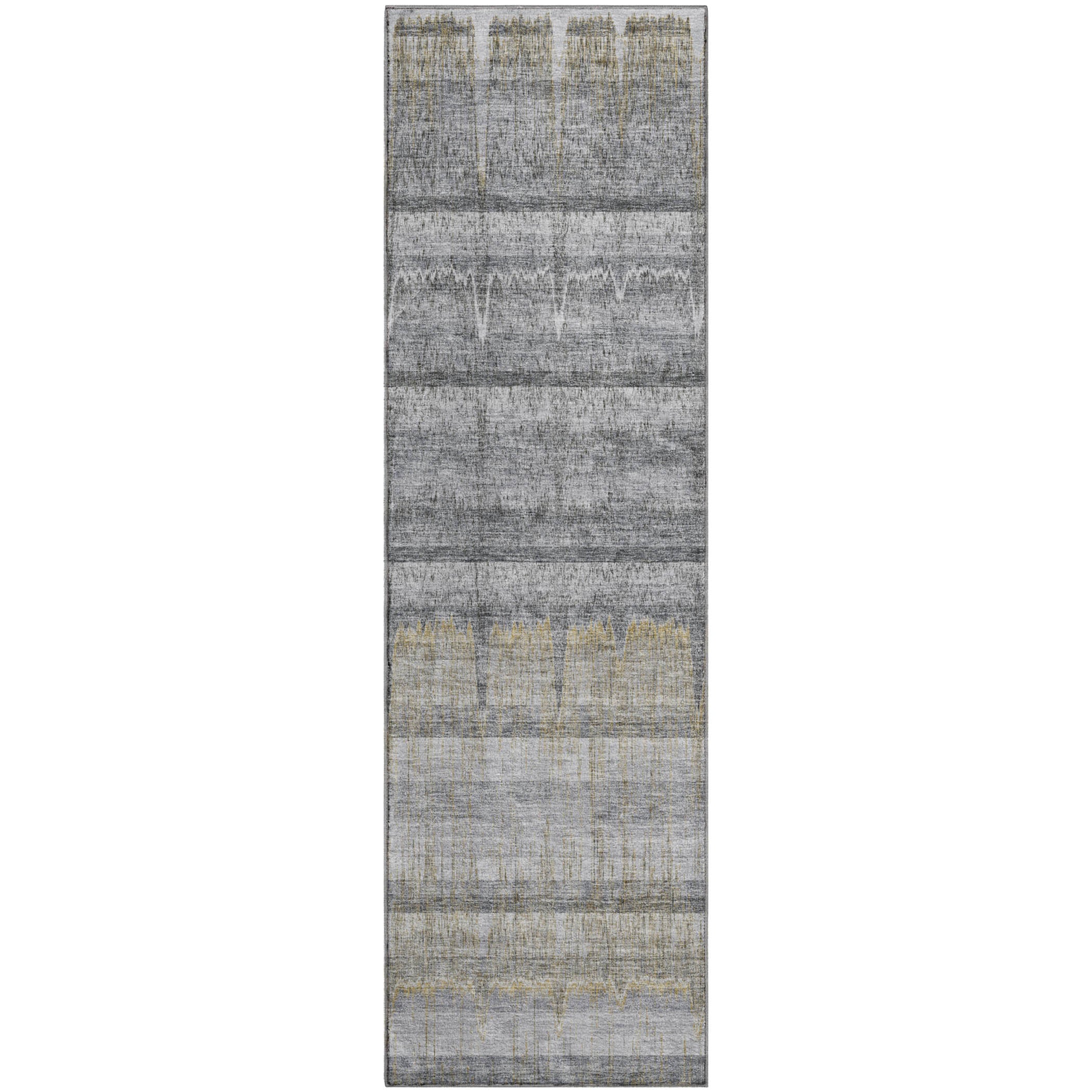 Kotor Machine Washable Transitional Gray Rug 2'3" x 7'6" #shape_Runner