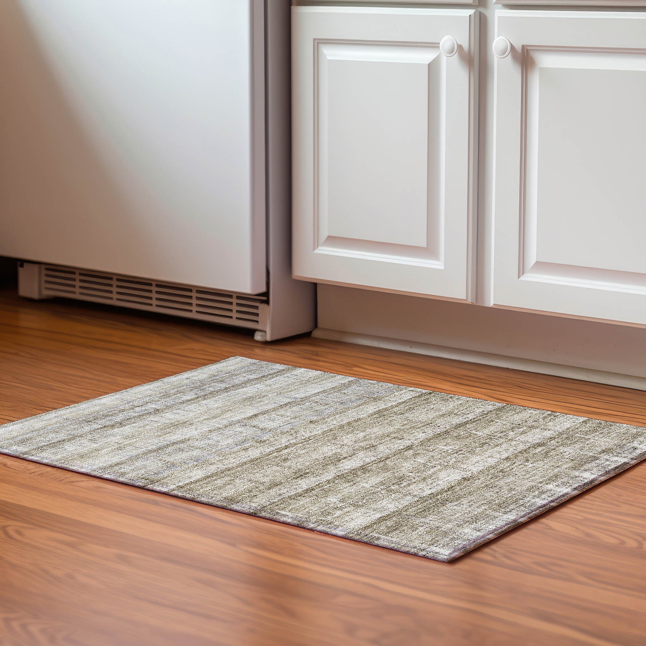 Kotor Machine Washable Transitional Taupe Brown Rug 1'8" x 2'6" #shape_Rectangle