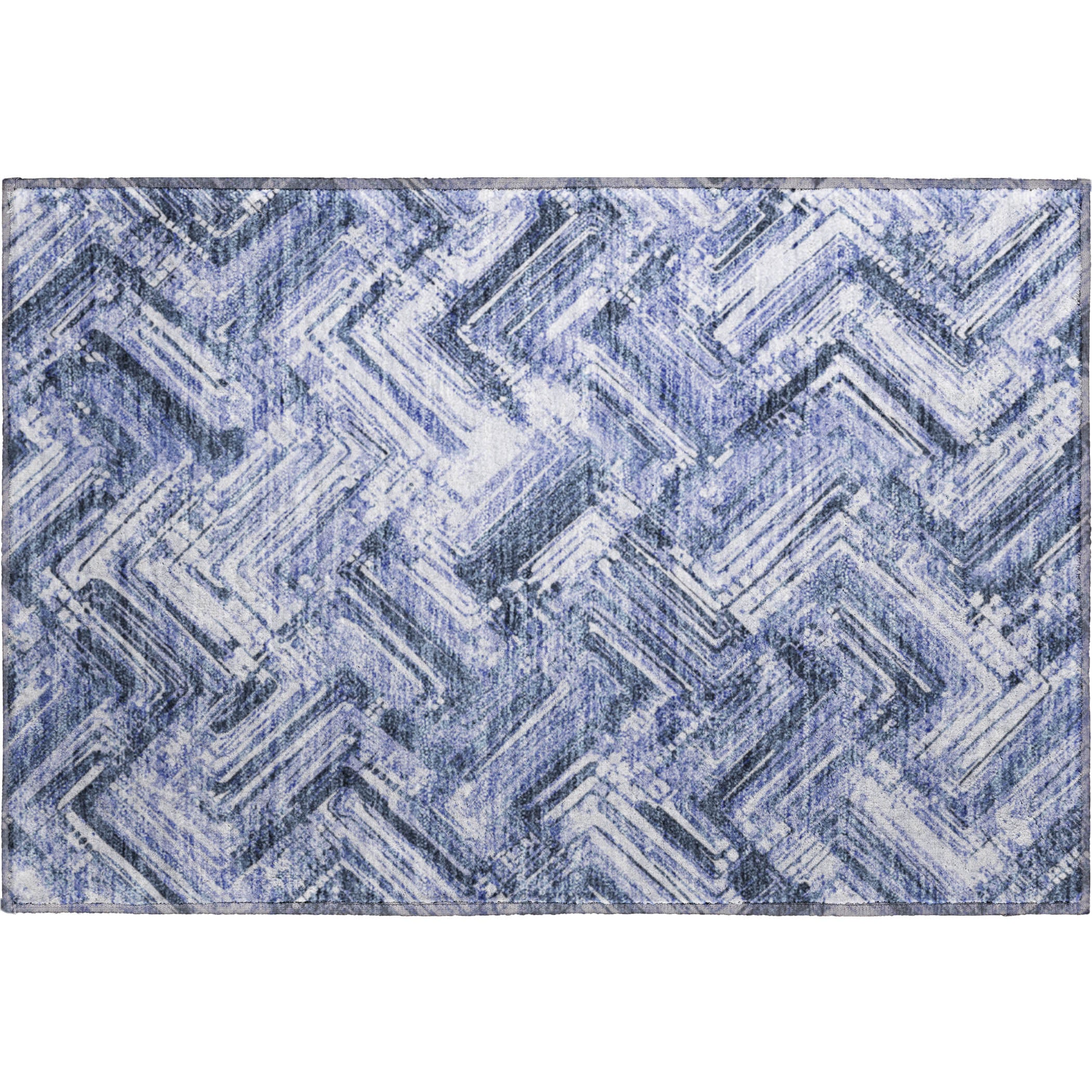 Istanbul Machine Washable Transitional Blue Rug 1'8" x 2'6" #shape_Rectangle