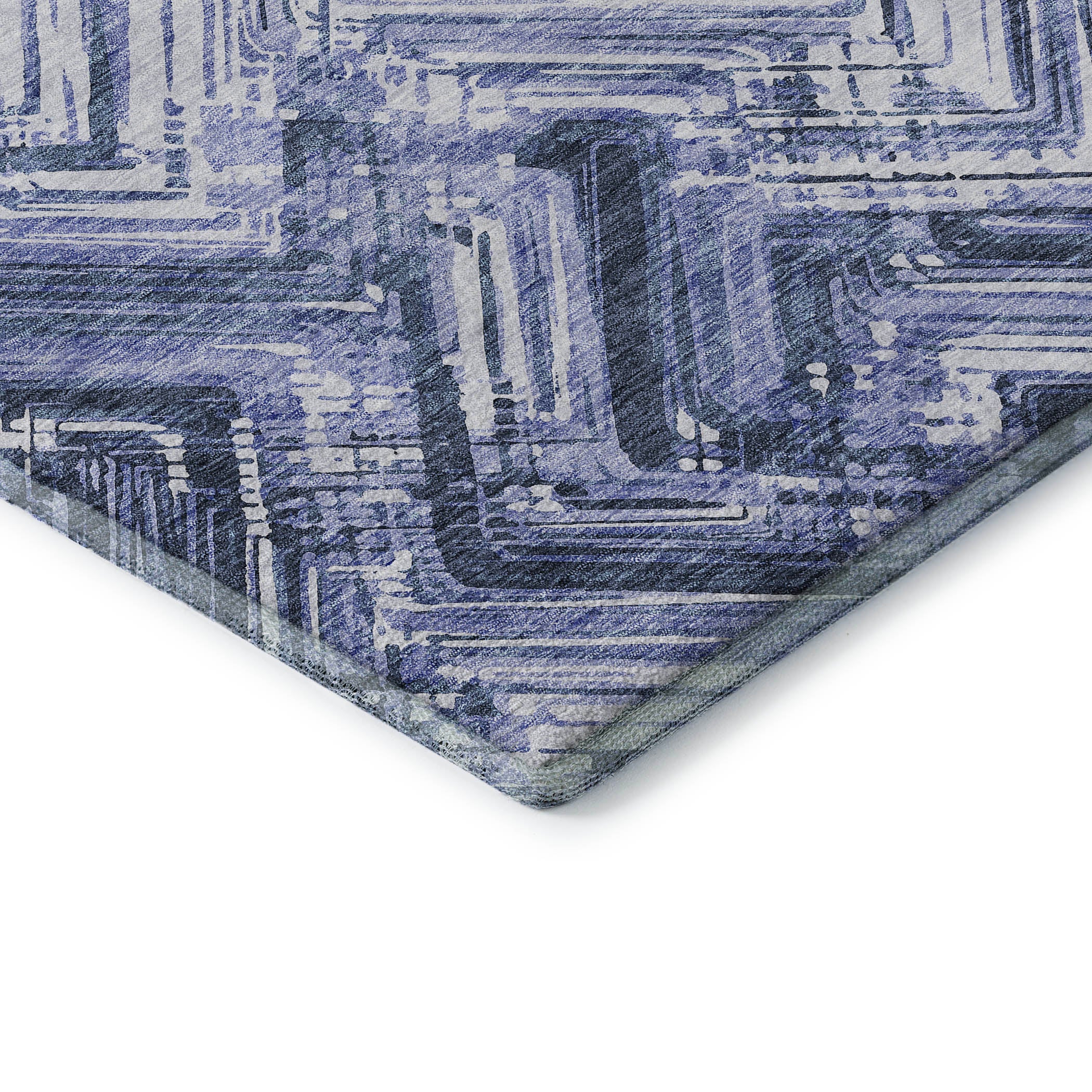 Istanbul Machine Washable Transitional Blue Rug 1'8" x 2'6" #shape_Rectangle