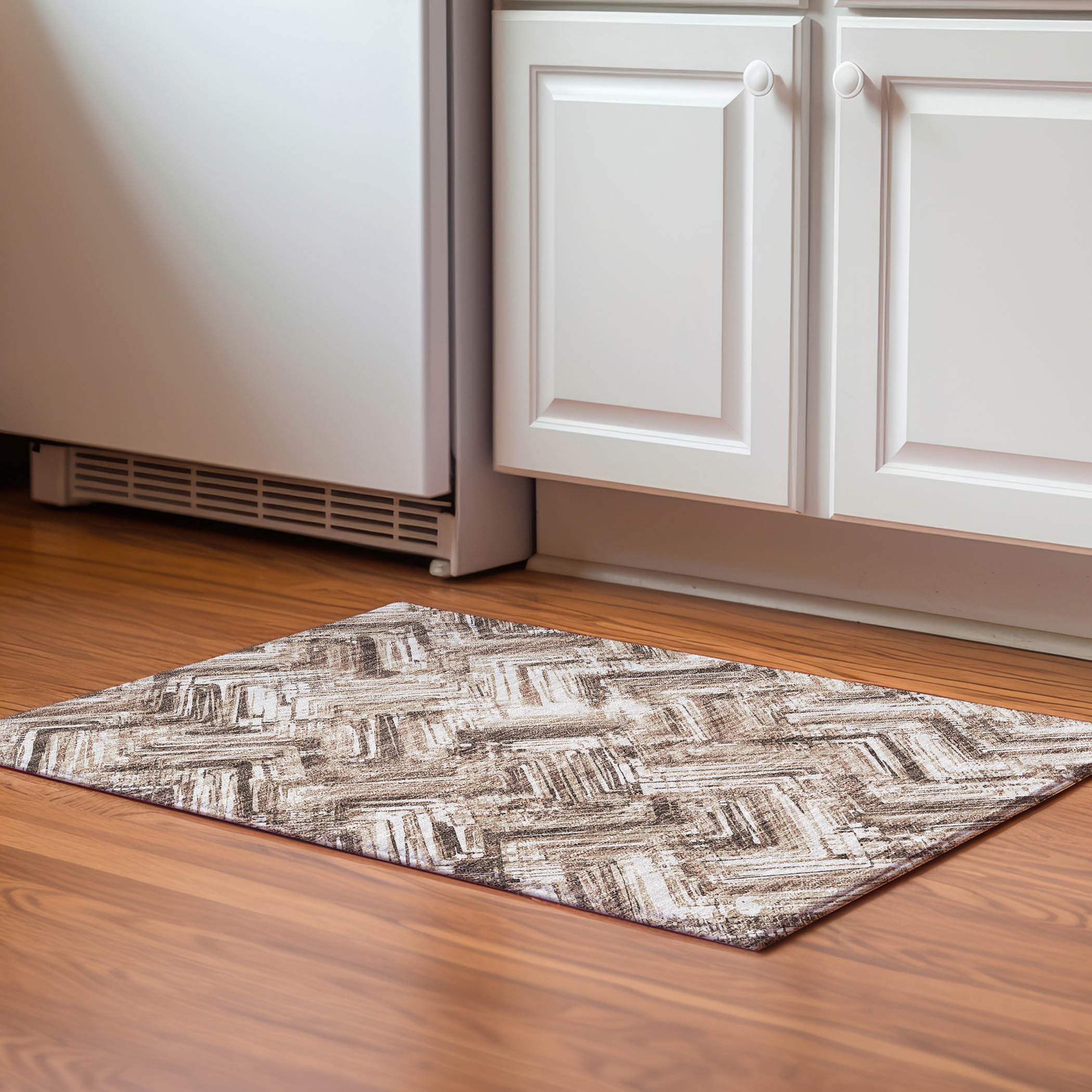 Istanbul Machine Washable Transitional Brown Rug 1'8" x 2'6" #shape_Rectangle