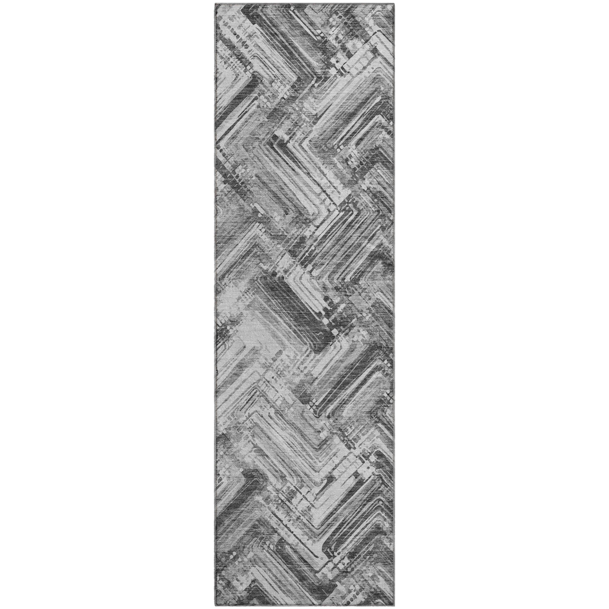Istanbul Machine Washable Transitional Gray Rug 2'3" x 7'6" #shape_Runner