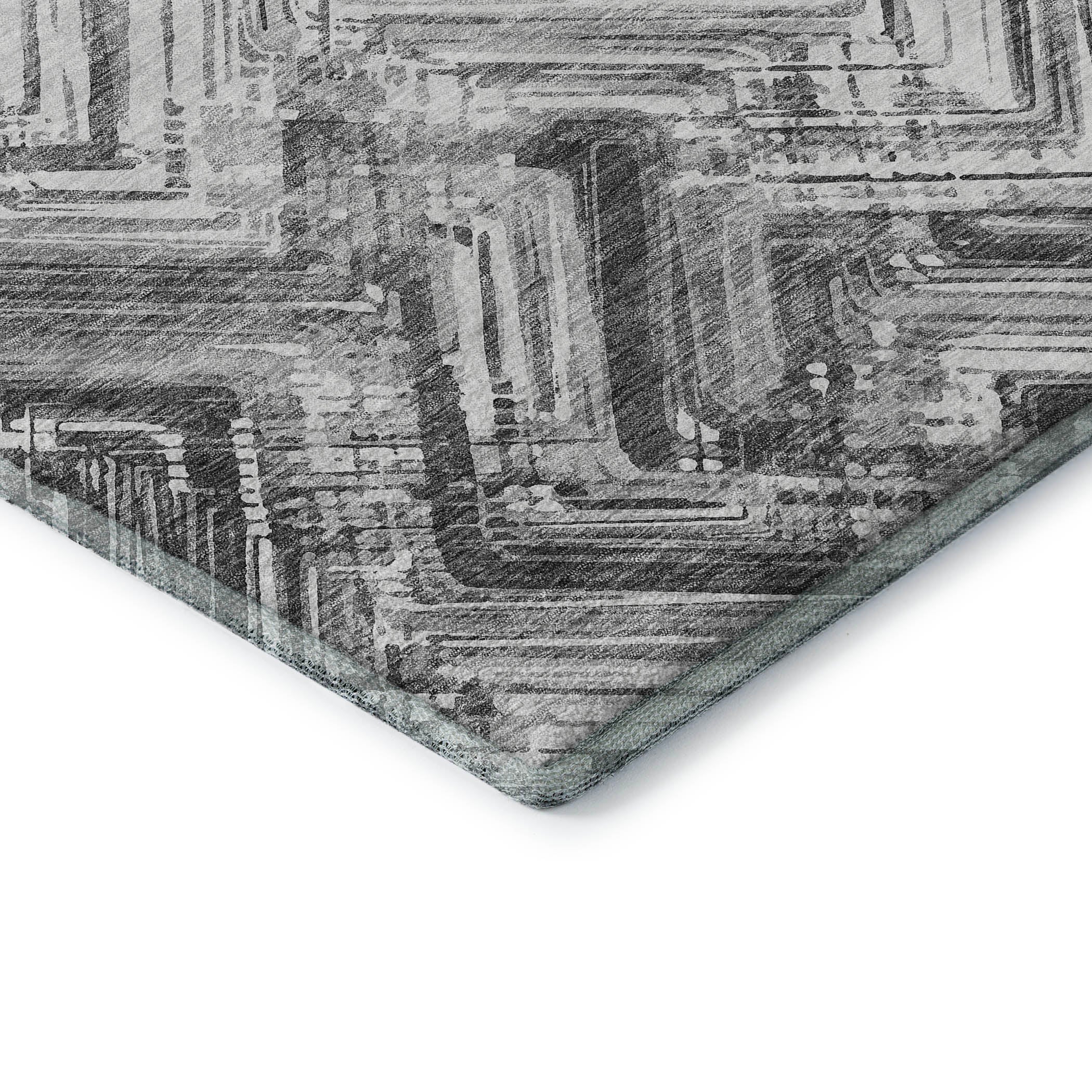 Istanbul Machine Washable Transitional Gray Rug 1'8" x 2'6" #shape_Rectangle