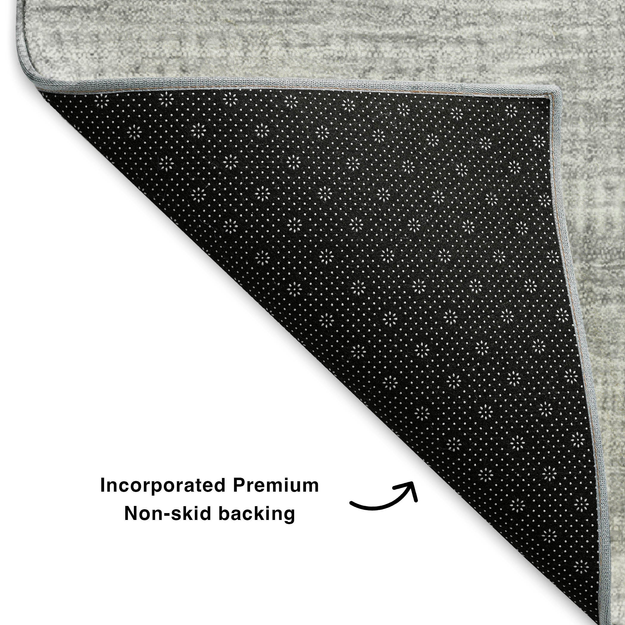 Lima Machine Washable Traditional Silver Gray Rug 1'8" x 2'6" #shape_Rectangle