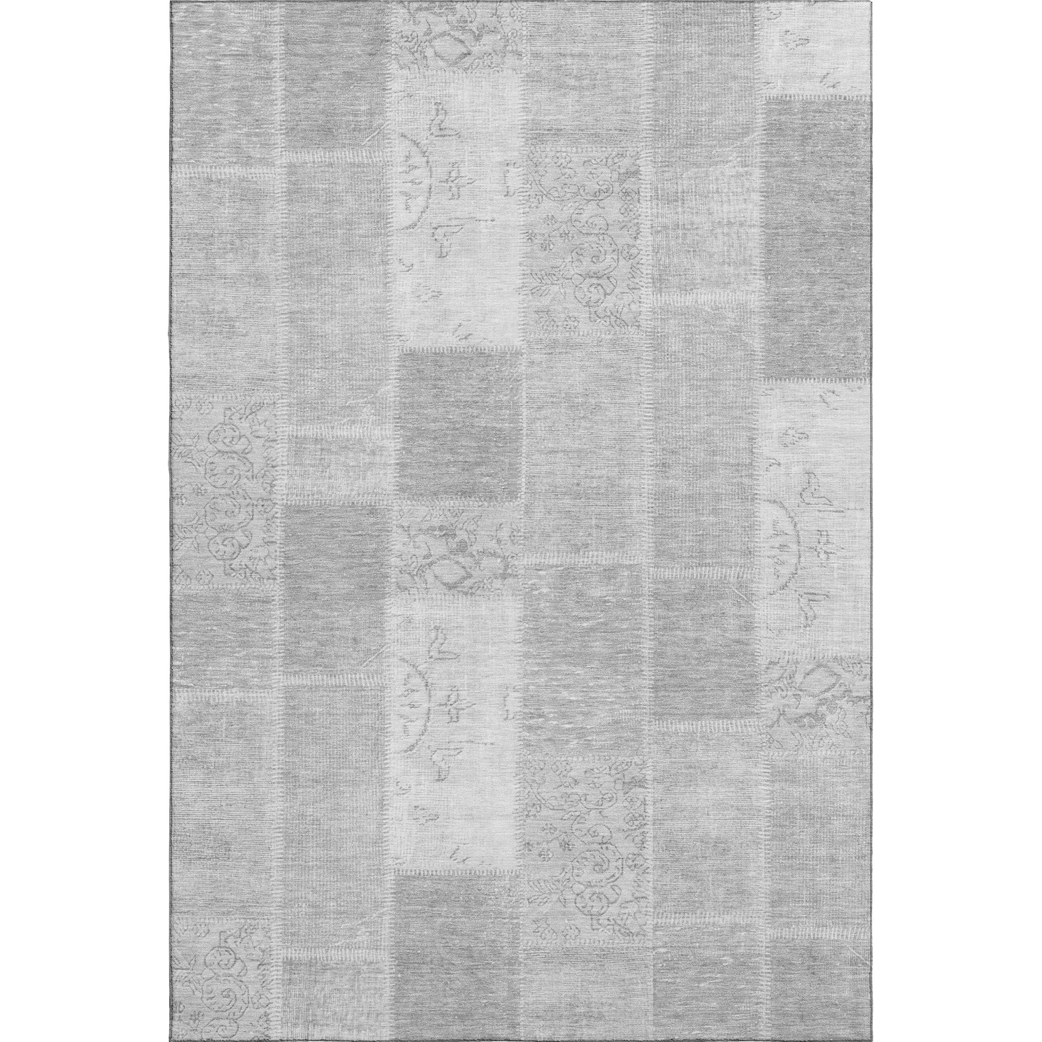 Lima Machine Washable Traditional Silver Gray Rug 2'6" x 3'10" #shape_Rectangle