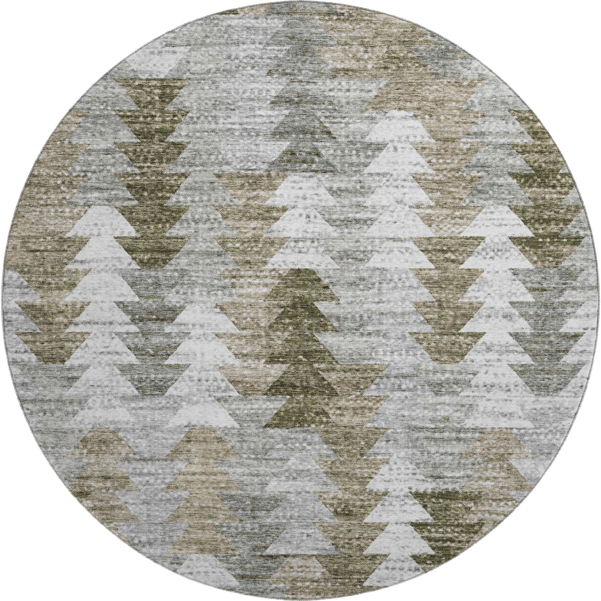 Luang Prabang Machine Washable Transitional Brown Rug 8' x 8' #shape_Round