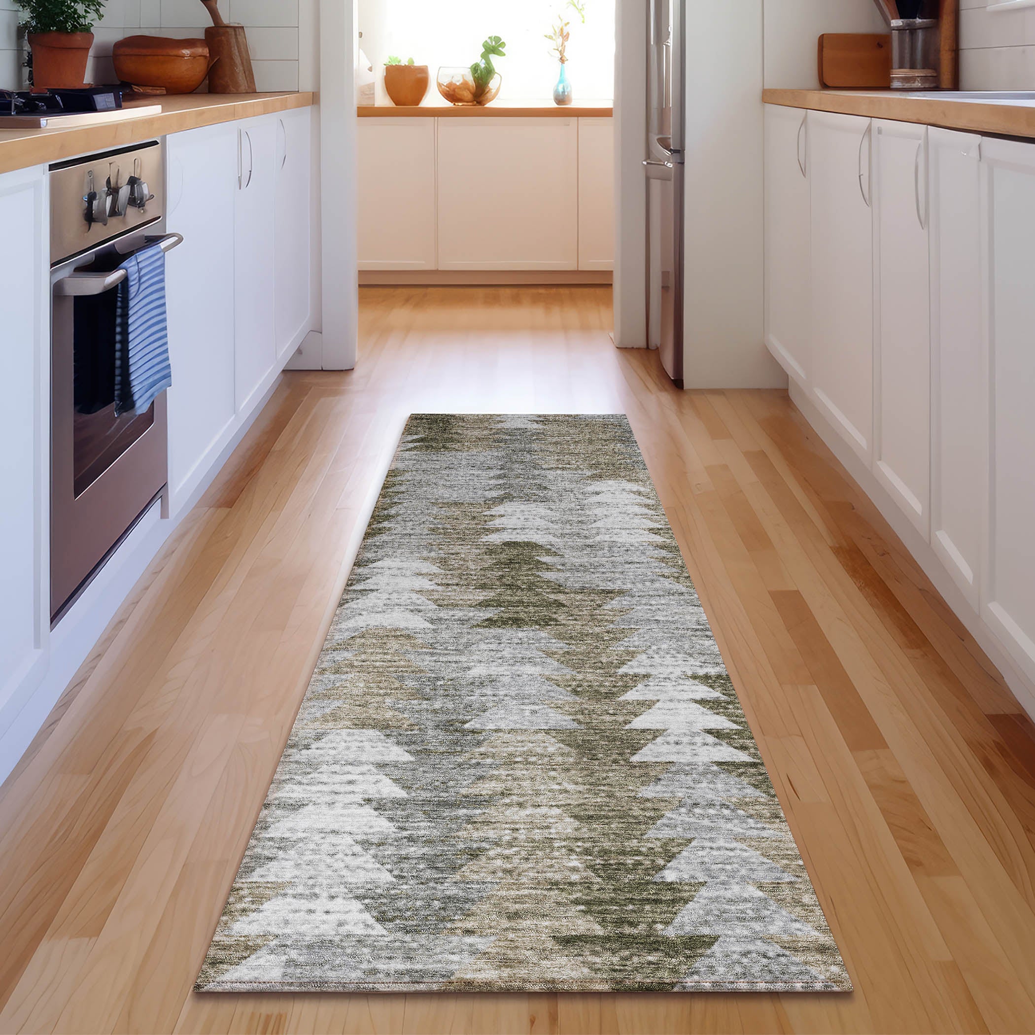 Luang Prabang Machine Washable Transitional Brown Rug 2'3" x 7'6" #shape_Runner