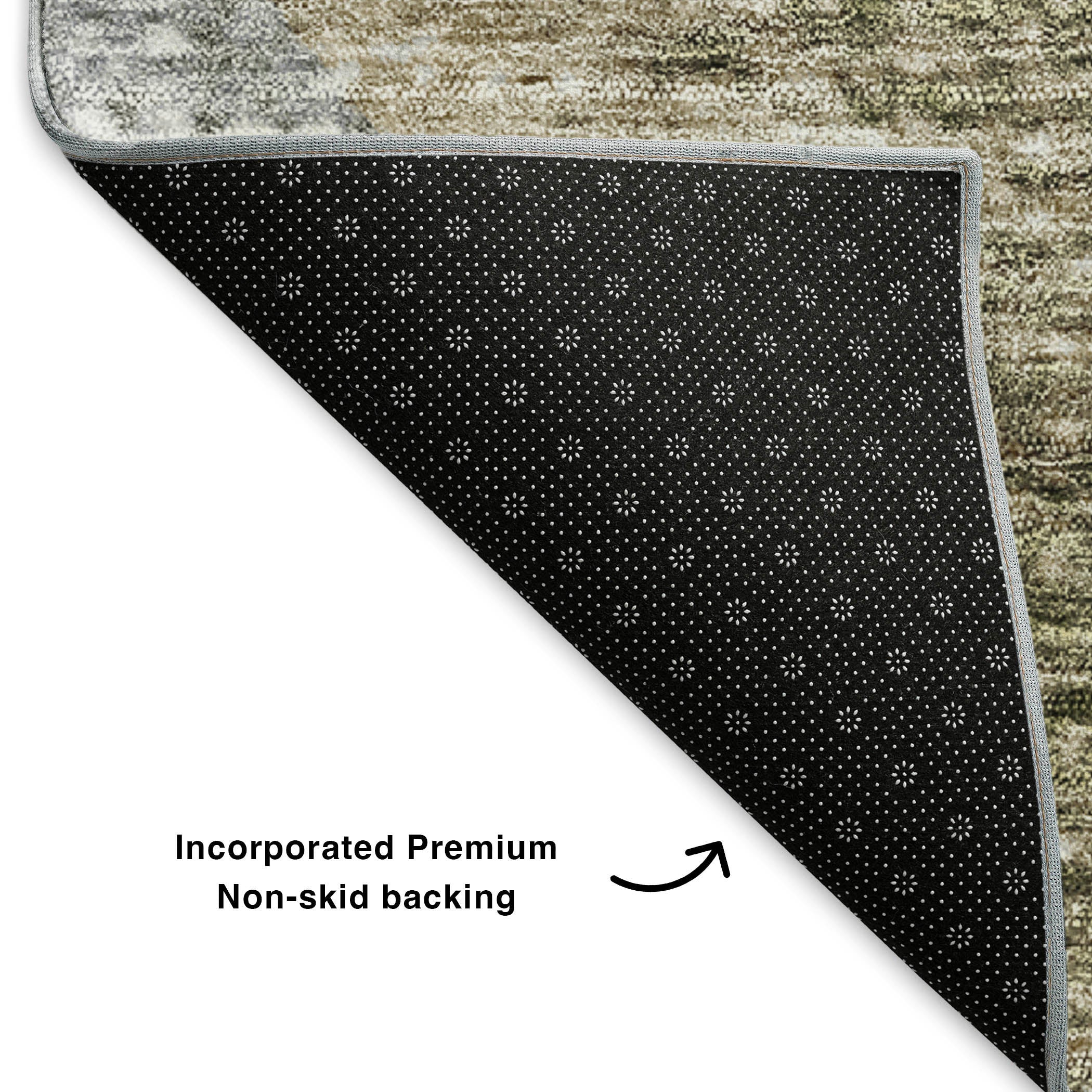 Luang Prabang Machine Washable Transitional Brown Rug 1'8" x 2'6" #shape_Rectangle