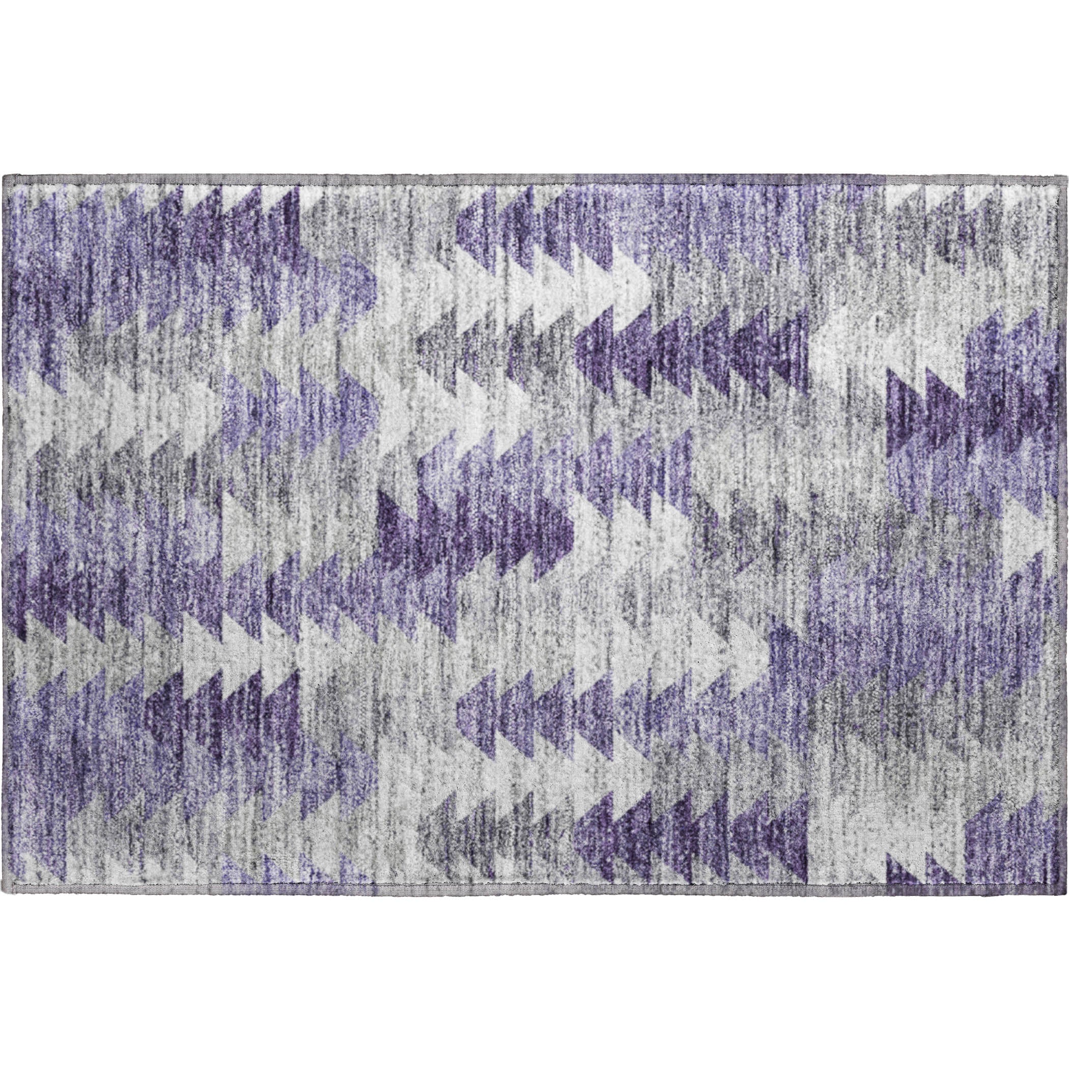 Luang Prabang Machine Washable Transitional Purple Rug 1'8" x 2'6" #shape_Rectangle