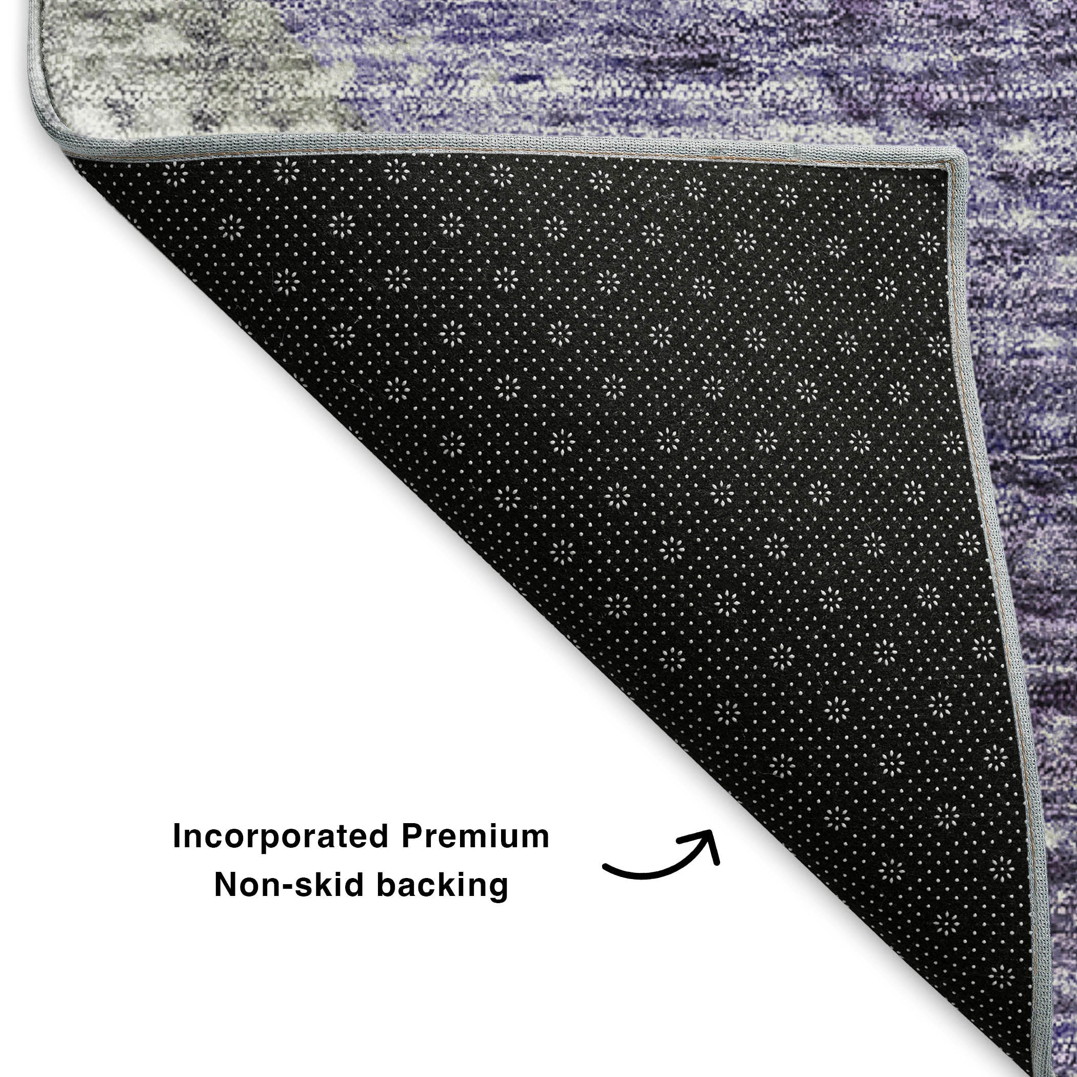 Luang Prabang Machine Washable Transitional Purple Rug 1'8" x 2'6" #shape_Rectangle