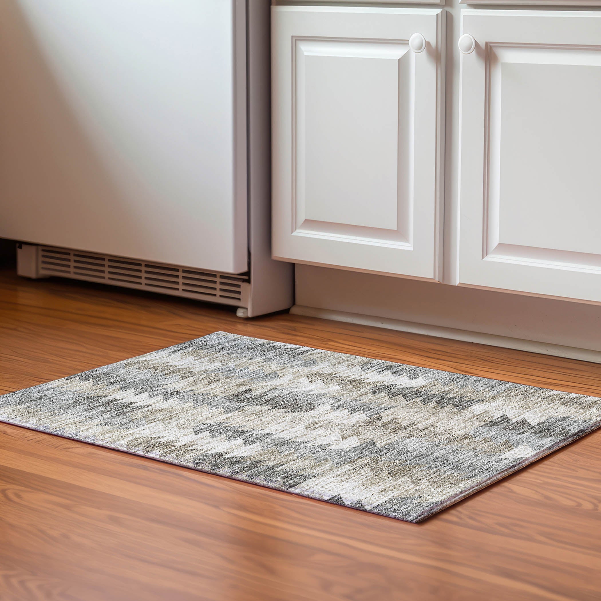 Luang Prabang Machine Washable Transitional Taupe Brown Rug 1'8" x 2'6" #shape_Rectangle