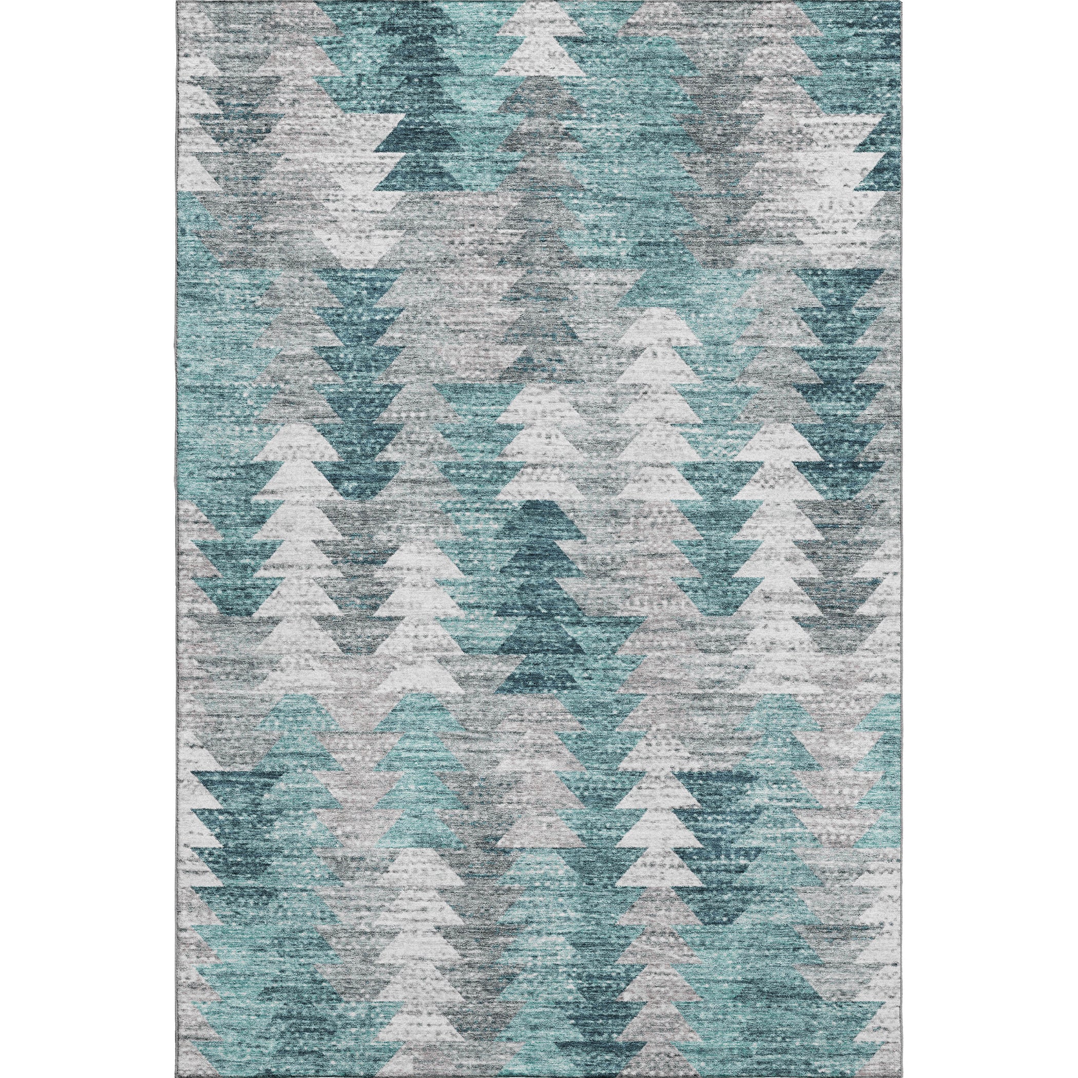 Luang Prabang Machine Washable Transitional Teal Rug 2'6" x 3'10" #shape_Rectangle