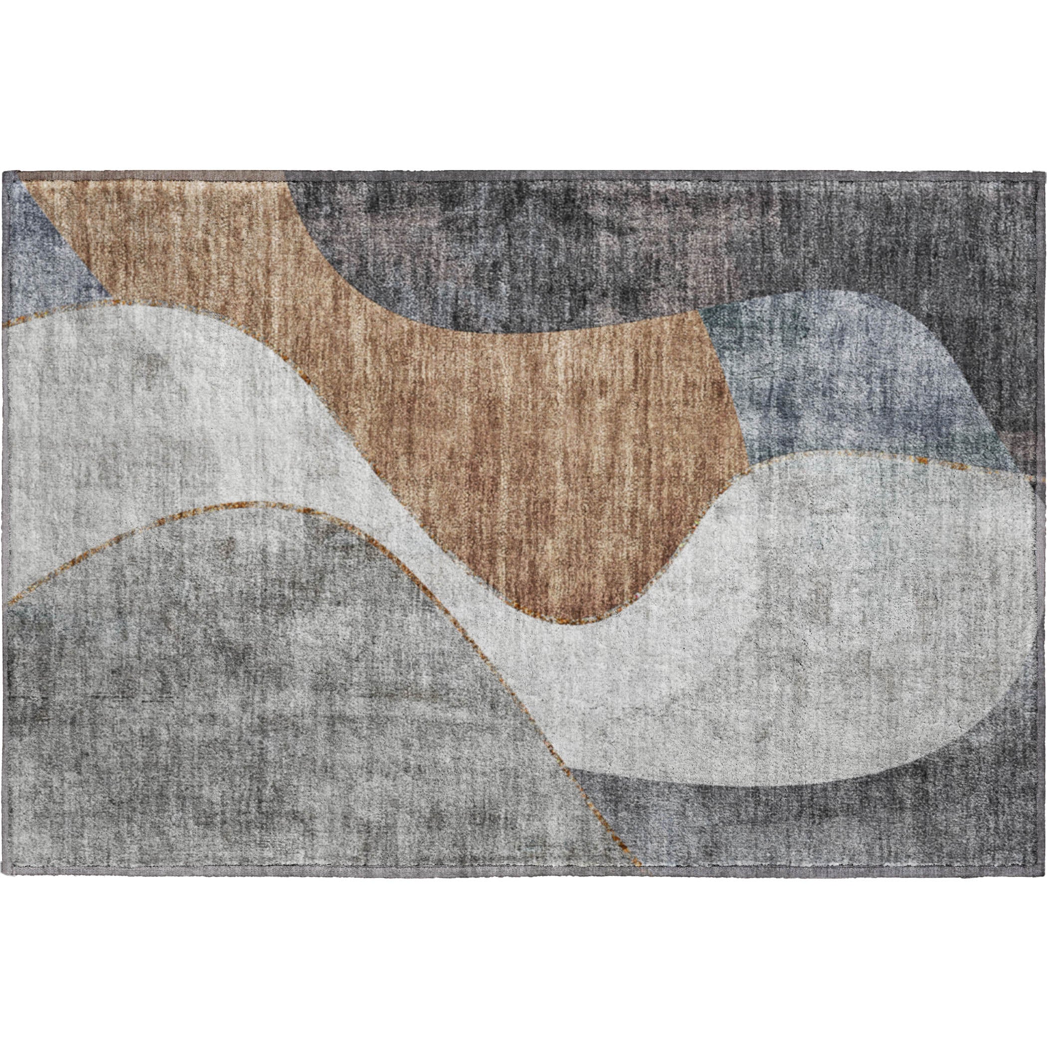 Valletta Machine Washable Transitional Gray Rug 1'8" x 2'6" #shape_Rectangle