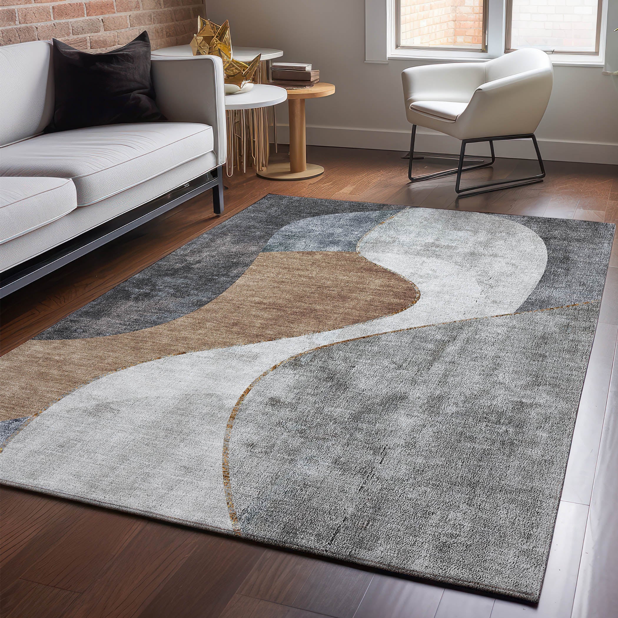 Valletta Machine Washable Transitional Gray Rug 2'6" x 3'10" #shape_Rectangle