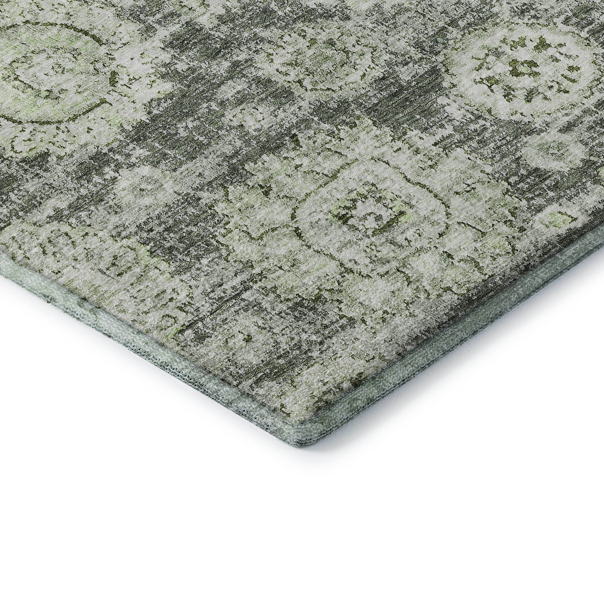Rome Machine Washable Transitional Aloe Green Rug 1'8" x 2'6" #shape_Rectangle