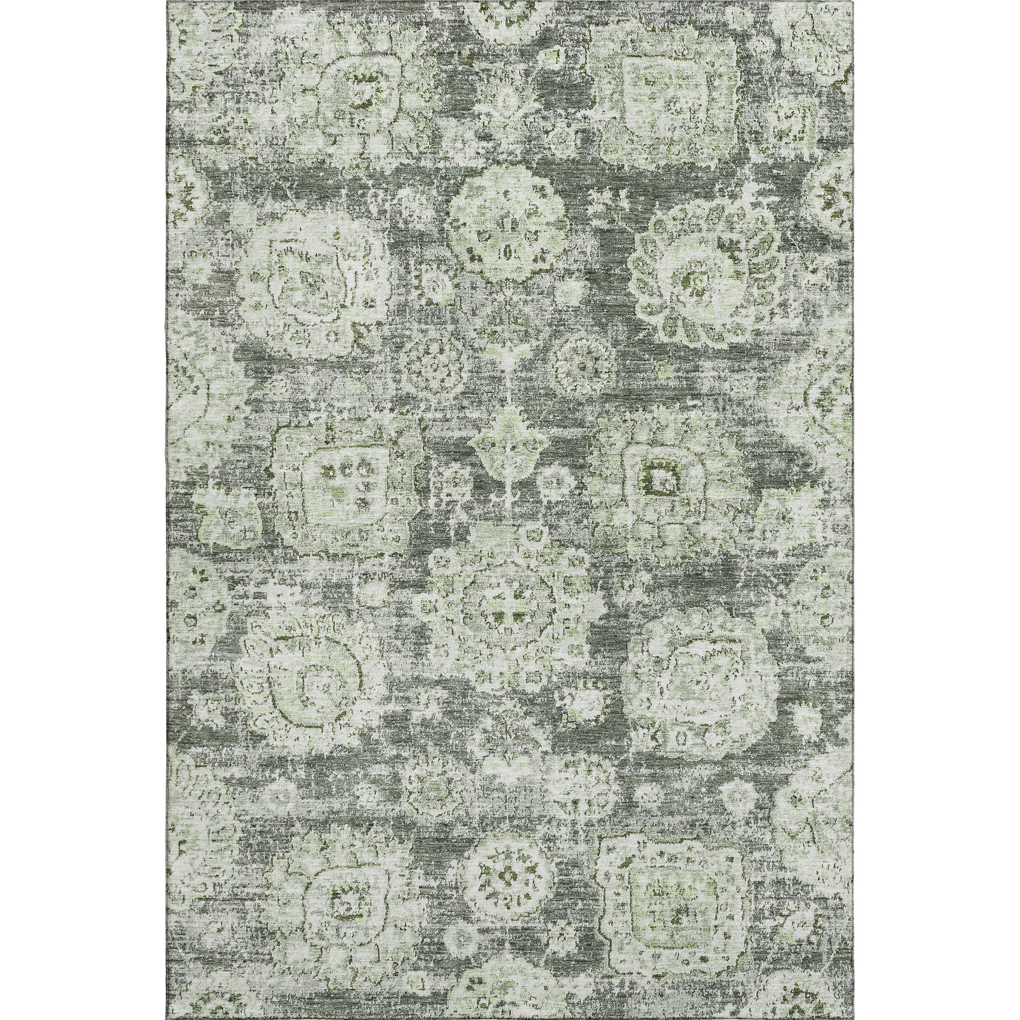 Rome Machine Washable Transitional Aloe Green Rug 2'6" x 3'10" #shape_Rectangle