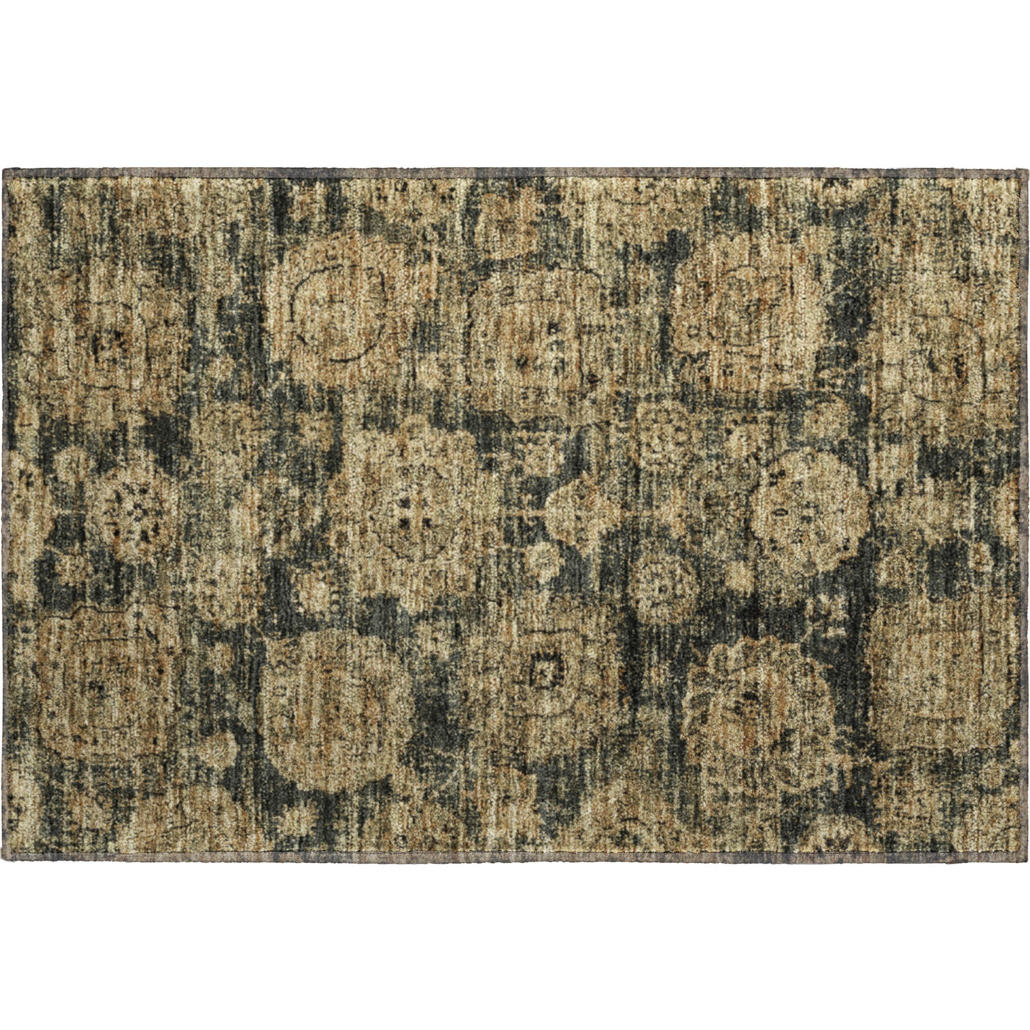 Rome Machine Washable Transitional Charcoal Gray Rug 1'8" x 2'6" #shape_Rectangle