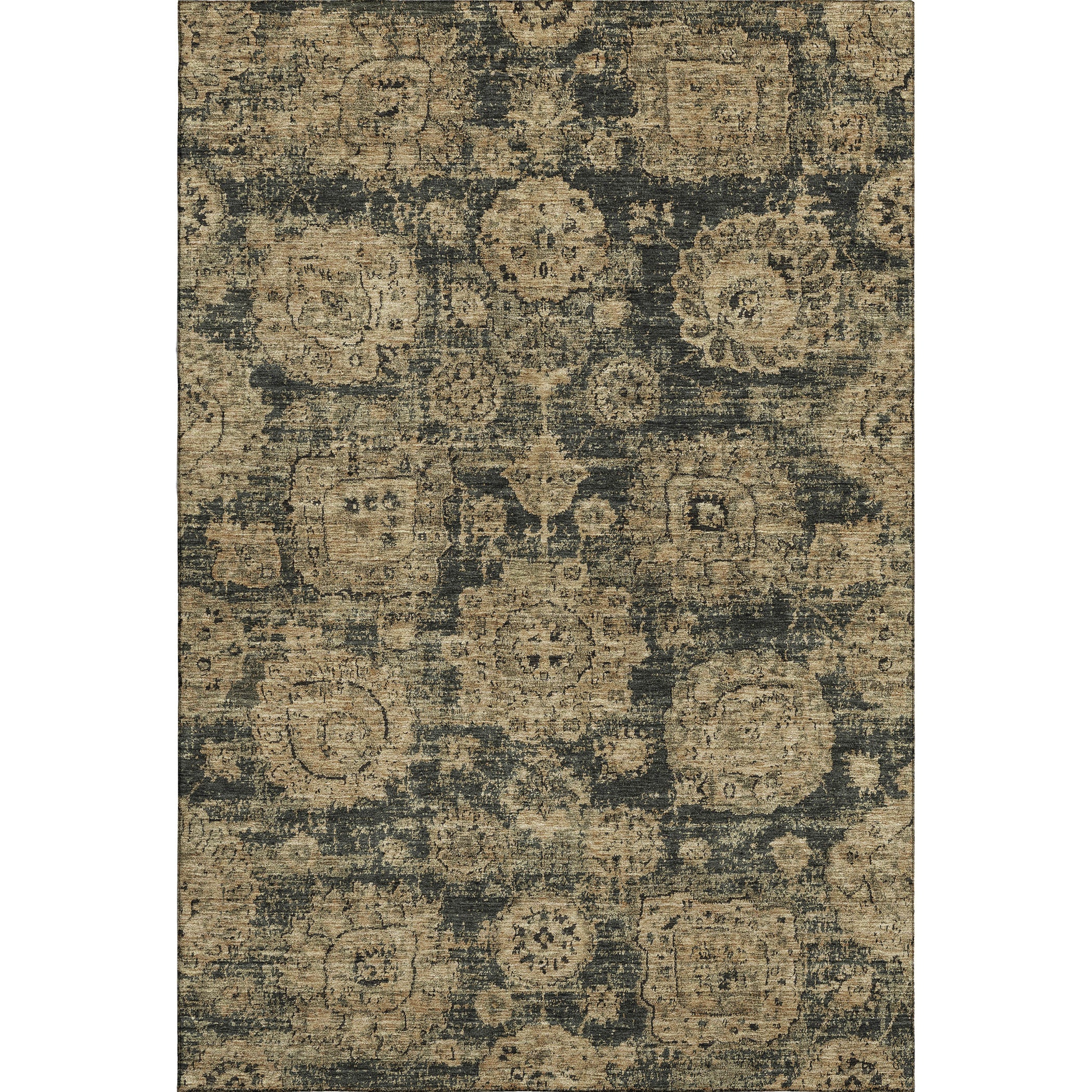 Rome Machine Washable Transitional Charcoal Gray Rug 2'6" x 3'10" #shape_Rectangle