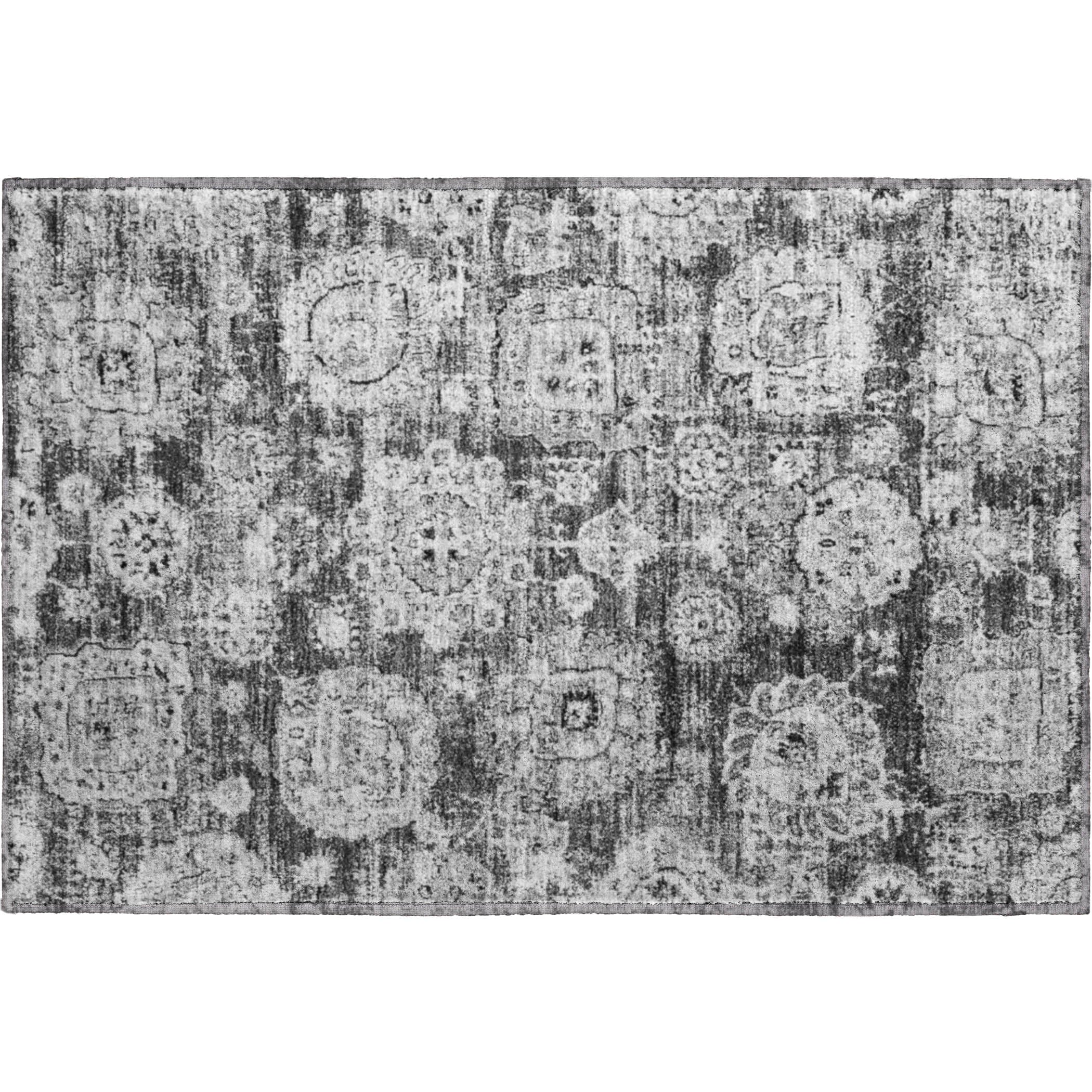 Rome Machine Washable Transitional Gray Rug 1'8" x 2'6" #shape_Rectangle