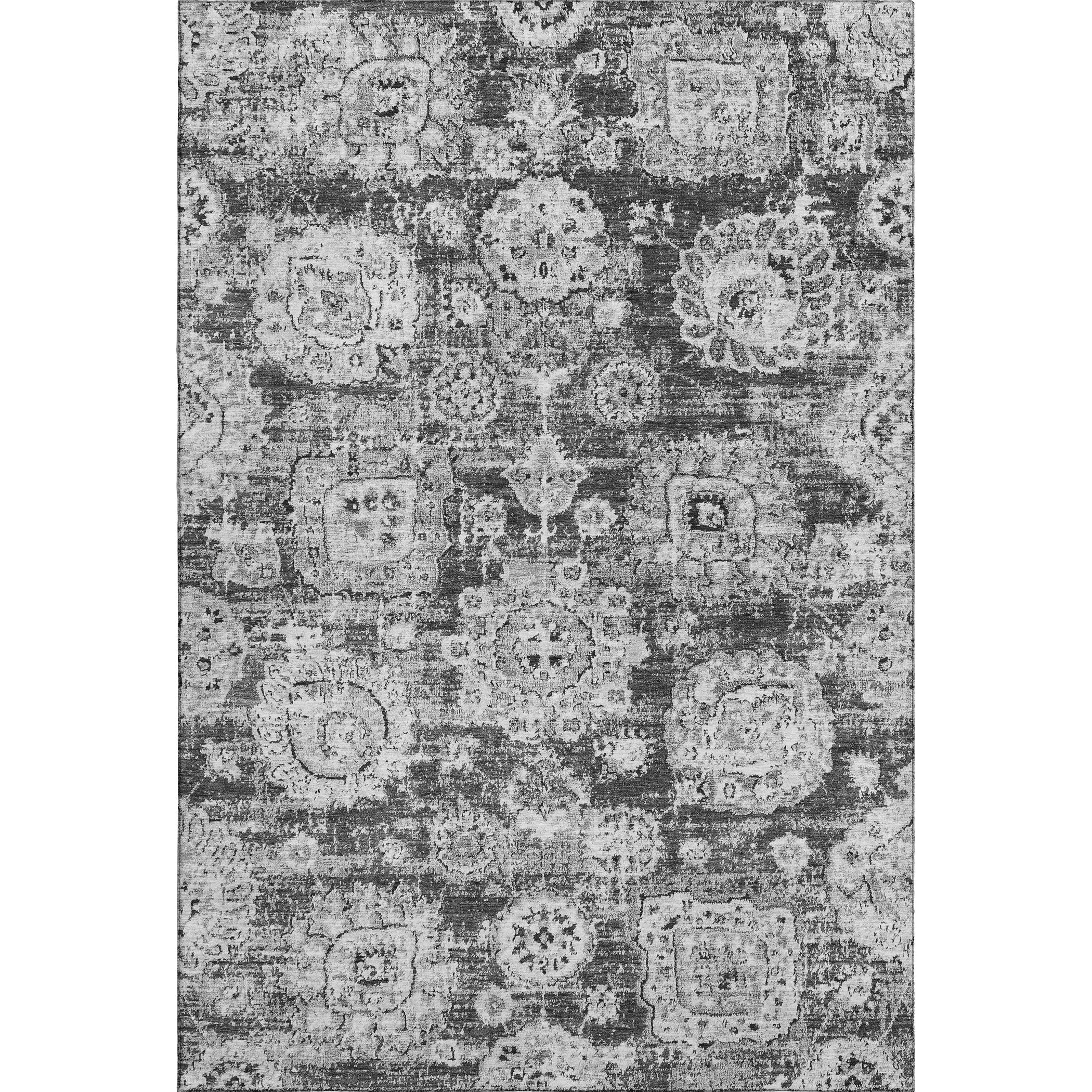 Rome Machine Washable Transitional Gray Rug 2'6" x 3'10" #shape_Rectangle