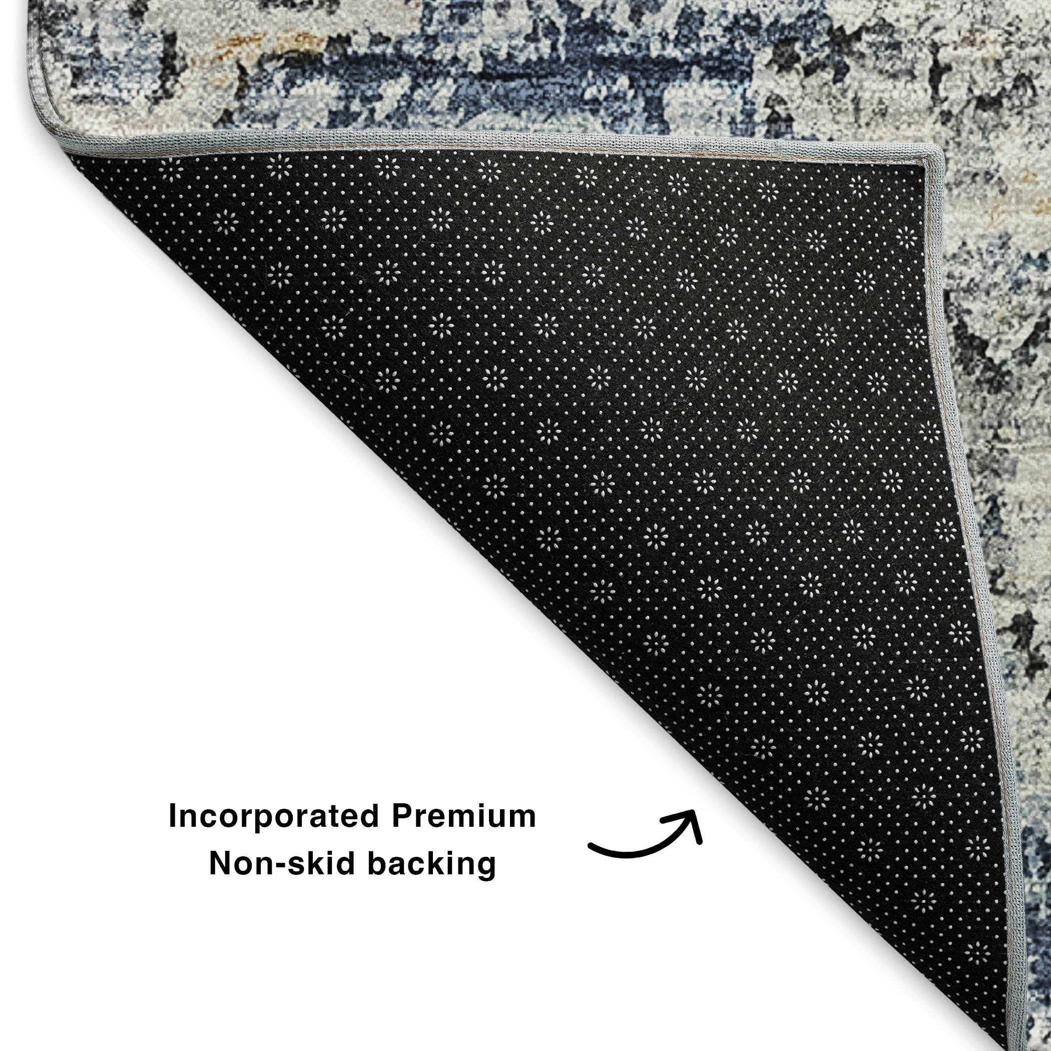 Rome Machine Washable Transitional Navy Blue Rug 1'8" x 2'6" #shape_Rectangle