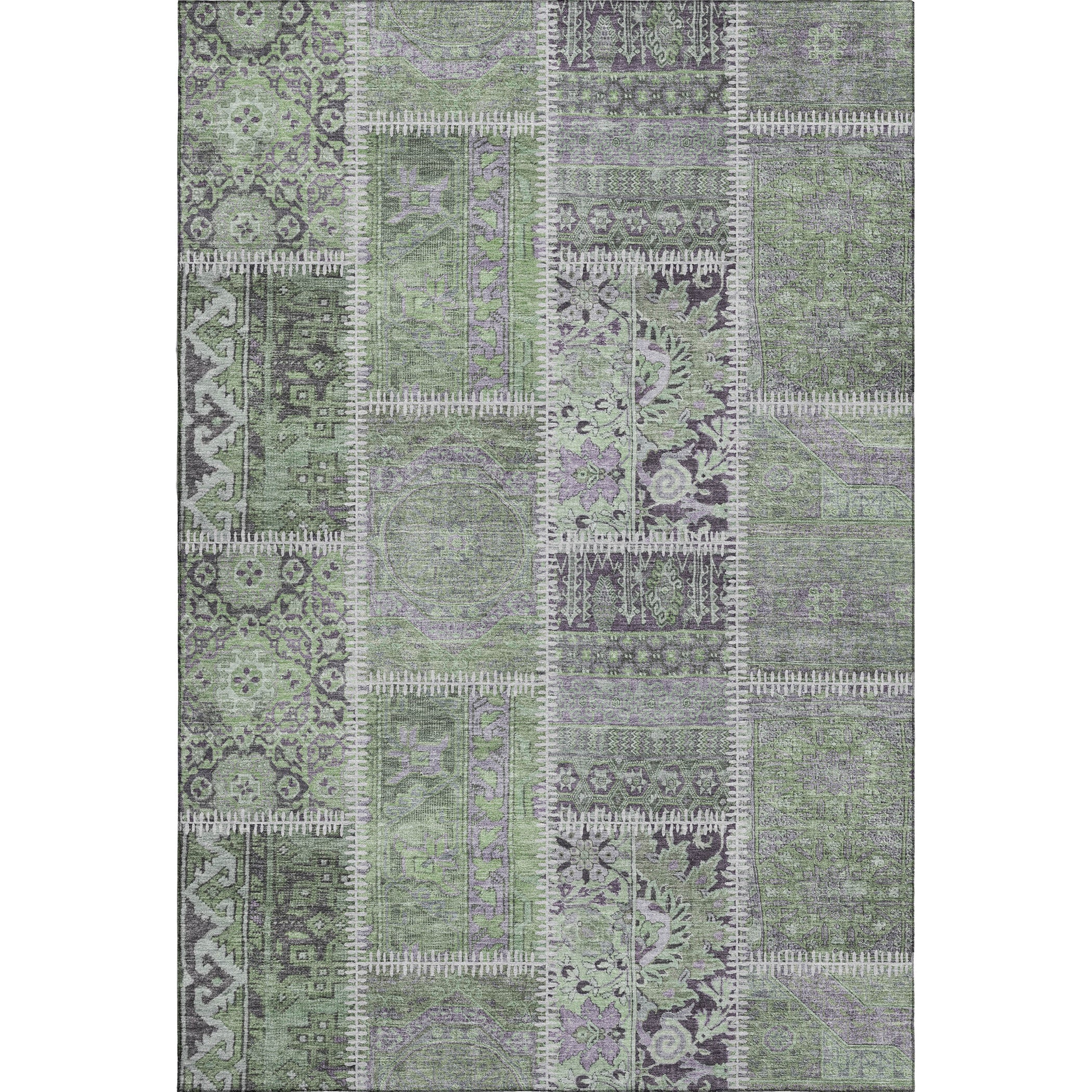 Havana Machine Washable Transitional Green Rug 2'6" x 3'10" #shape_Rectangle