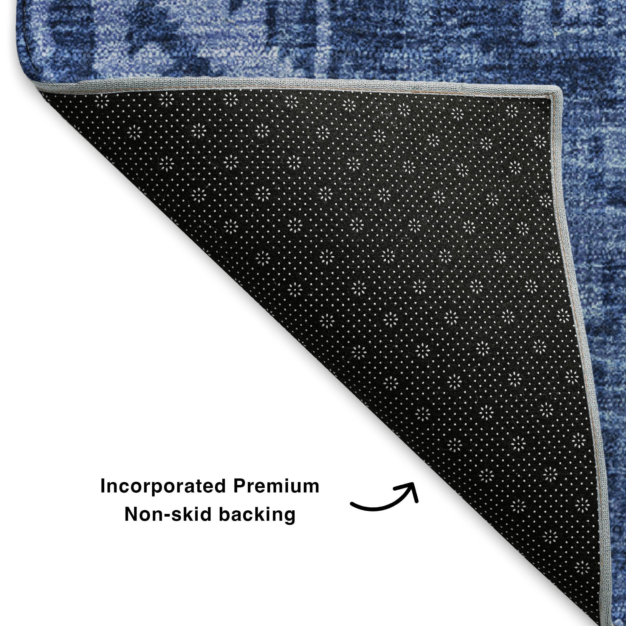 Havana Machine Washable Transitional Navy Blue Rug 1'8" x 2'6" #shape_Rectangle