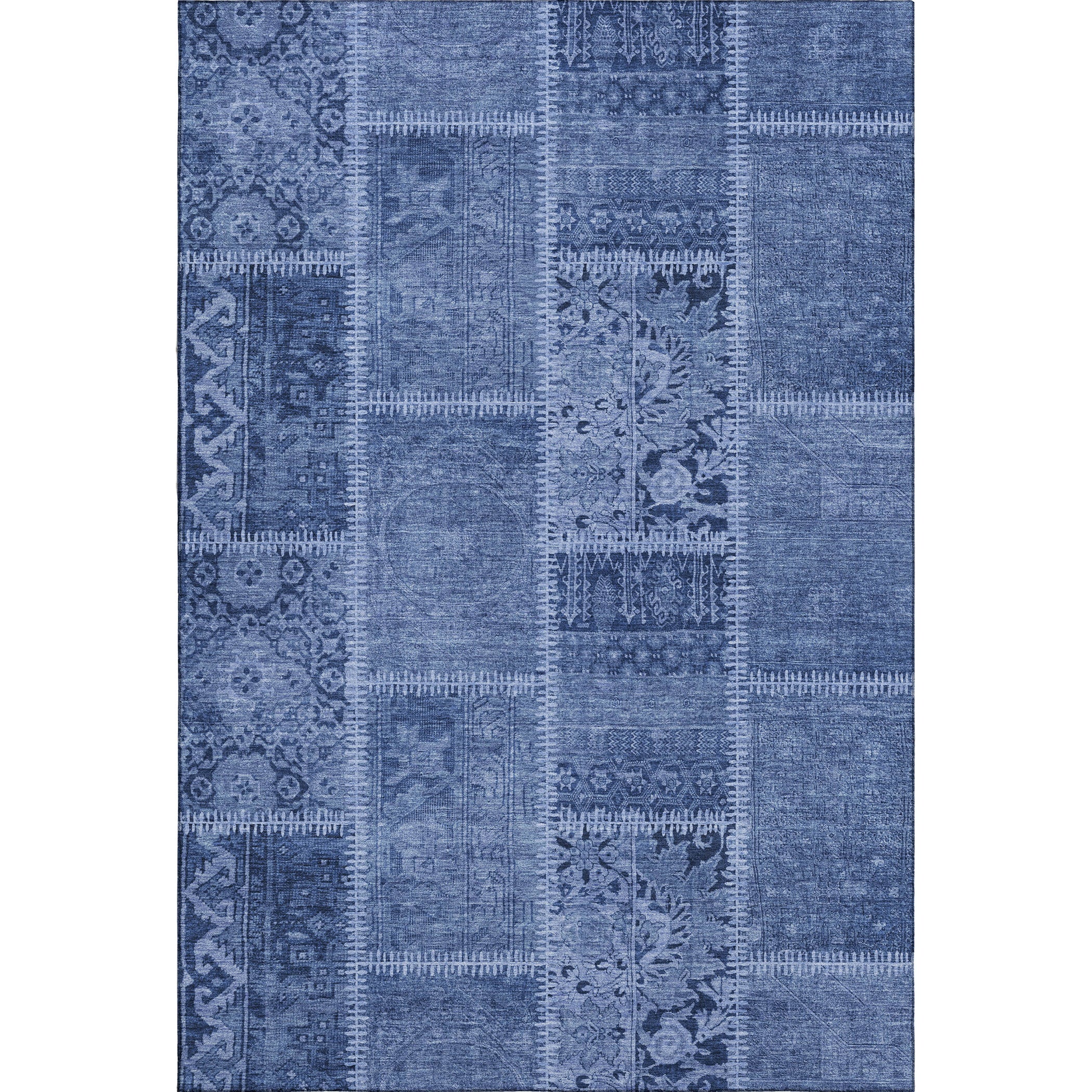 Havana Machine Washable Transitional Navy Blue Rug 2'6" x 3'10" #shape_Rectangle