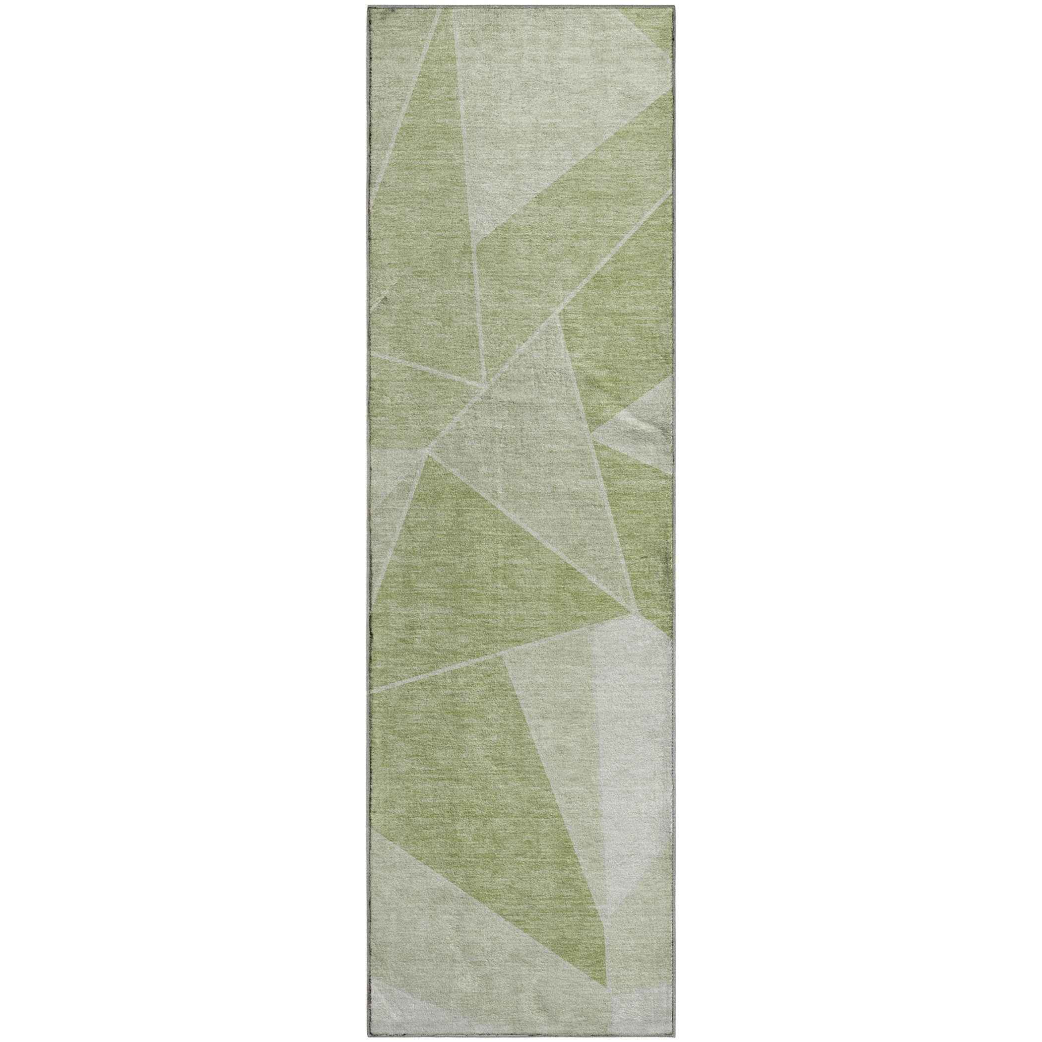Mdina Machine Washable Transitional Aloe Green Rug 2'3" x 7'6" #shape_Runner