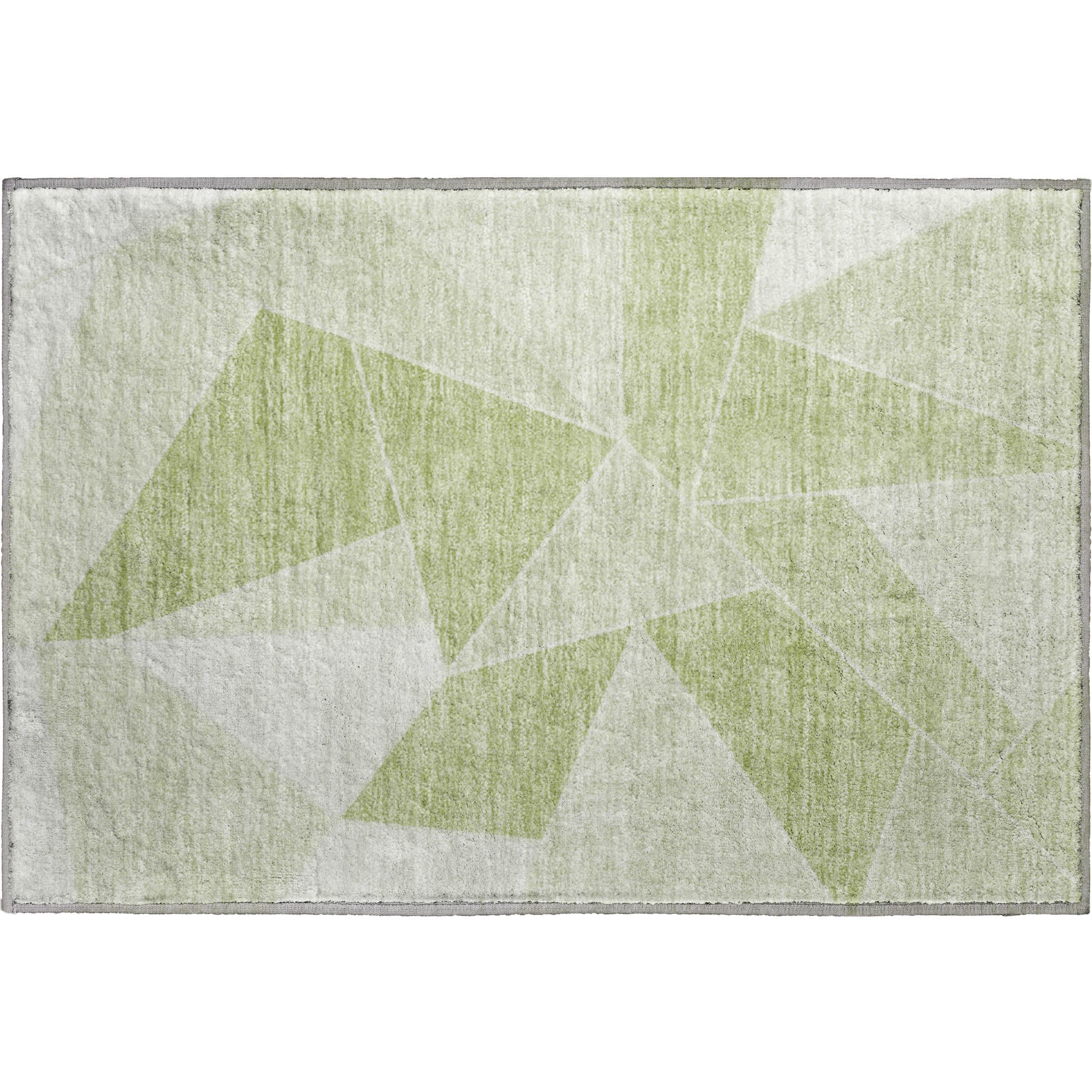Mdina Machine Washable Transitional Aloe Green Rug 1'8" x 2'6" #shape_Rectangle