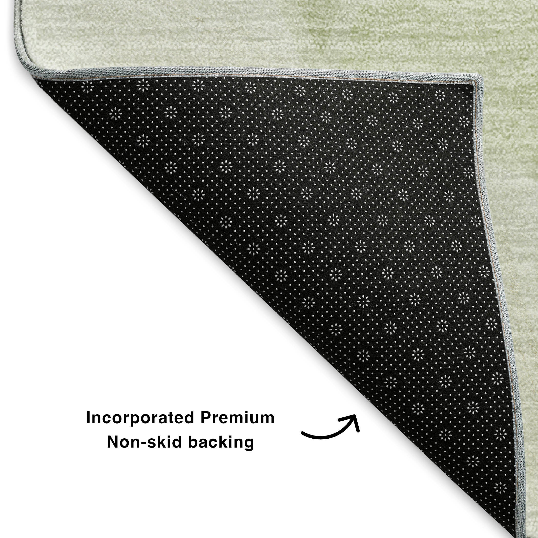 Mdina Machine Washable Transitional Aloe Green Rug 1'8" x 2'6" #shape_Rectangle
