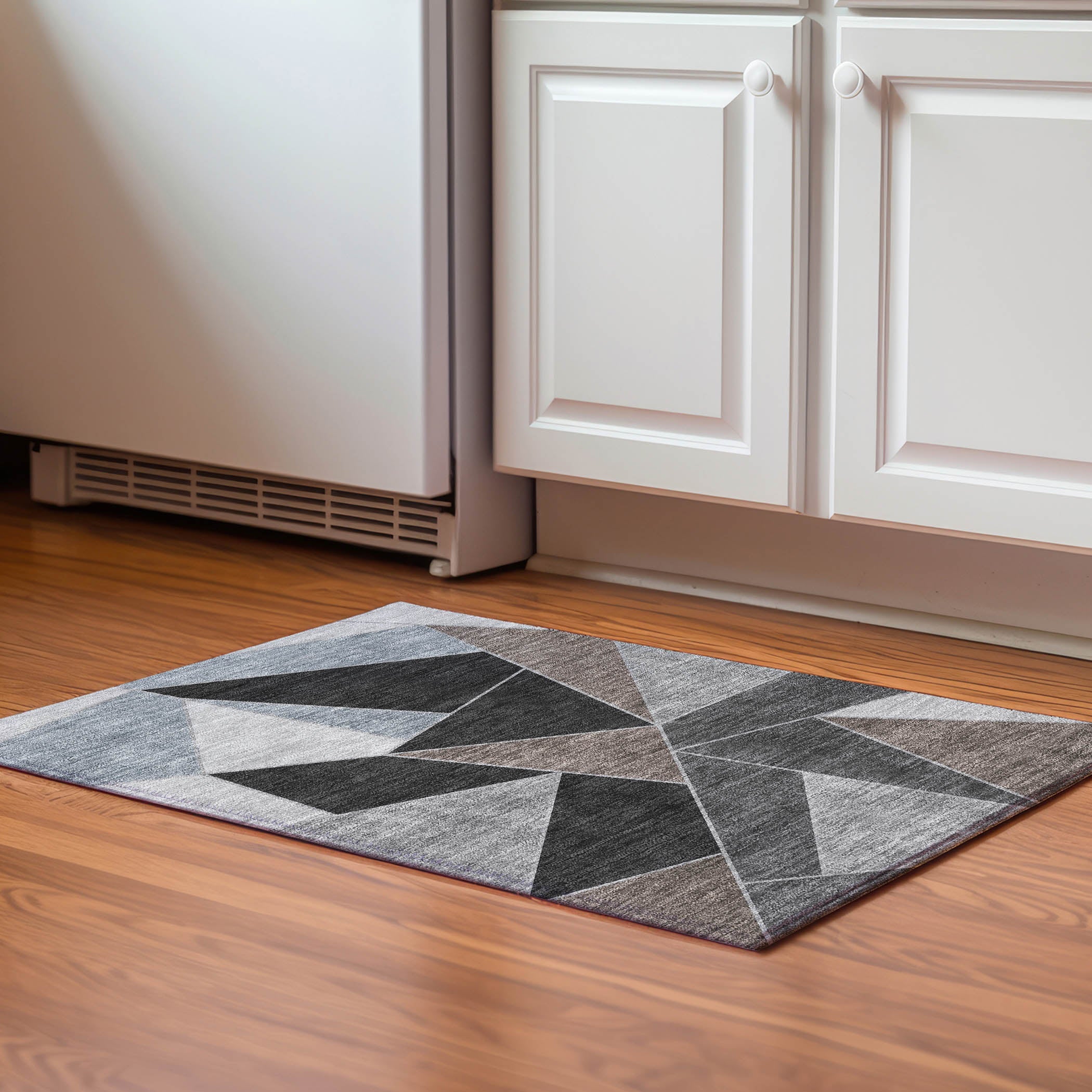 Mdina Machine Washable Transitional Chocolate Brown Rug 1'8" x 2'6" #shape_Rectangle