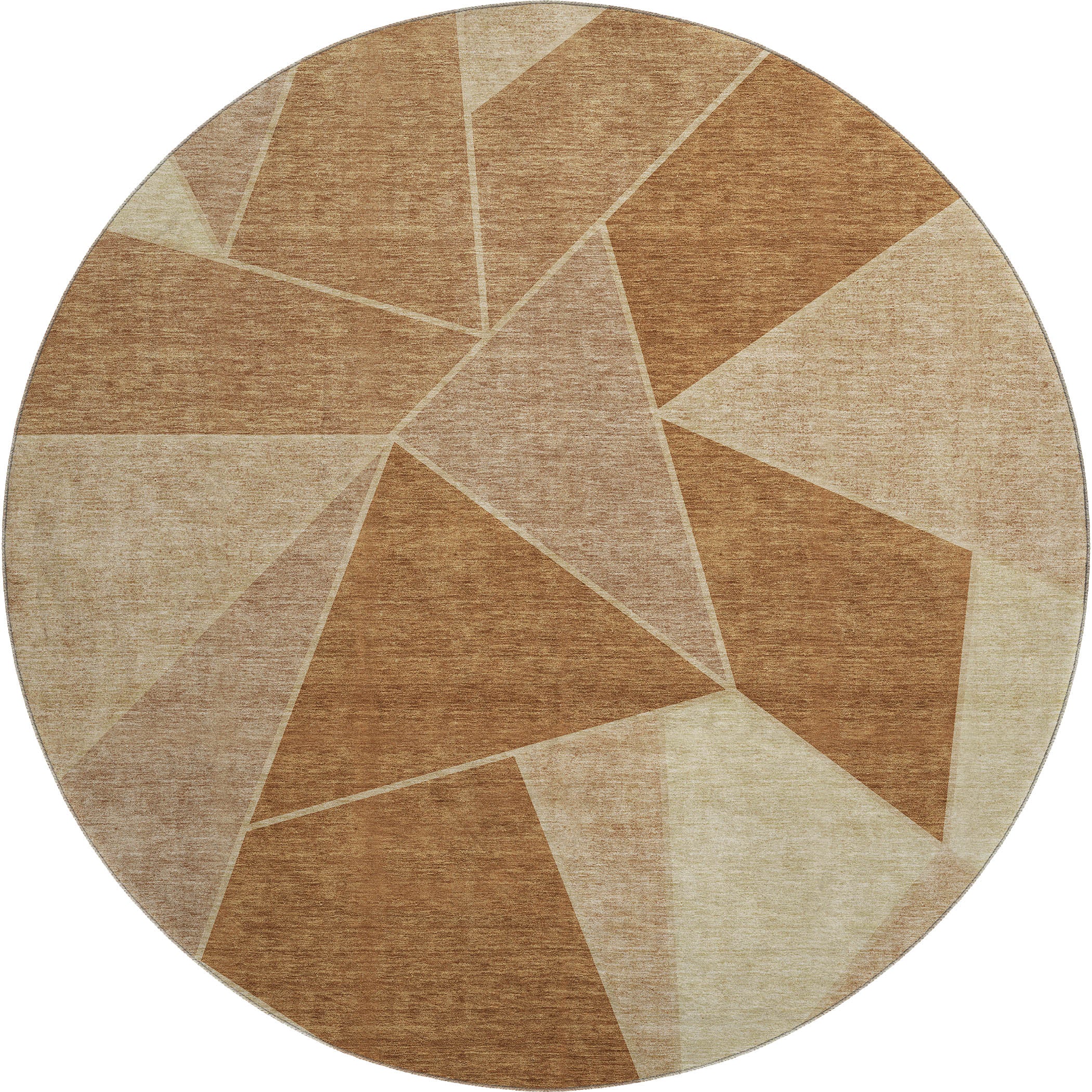 Mdina Machine Washable Transitional Paprika Orange Rug 8' x 8' #shape_Round