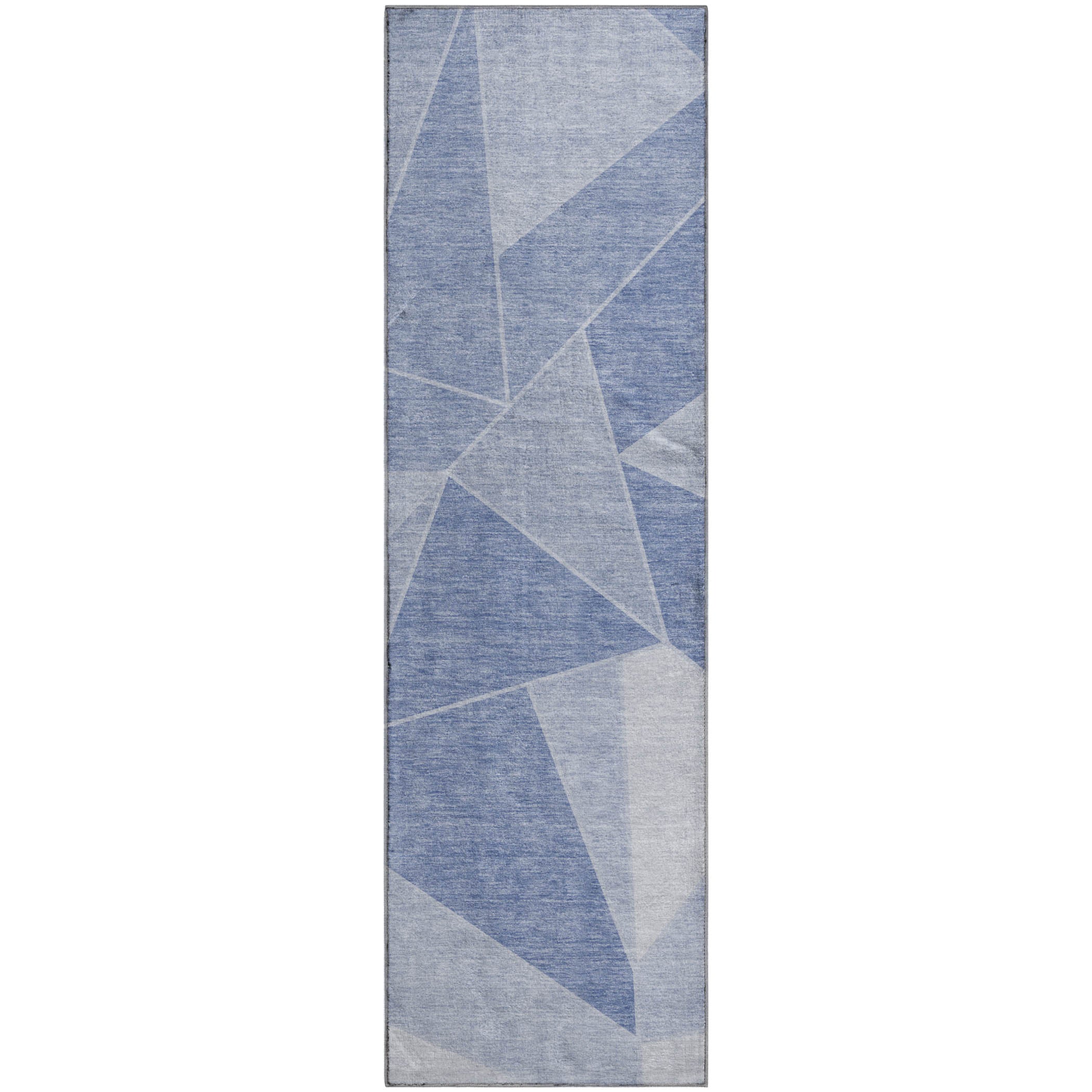 Mdina Machine Washable Transitional Sky Blue Rug 2'3" x 7'6" #shape_Runner