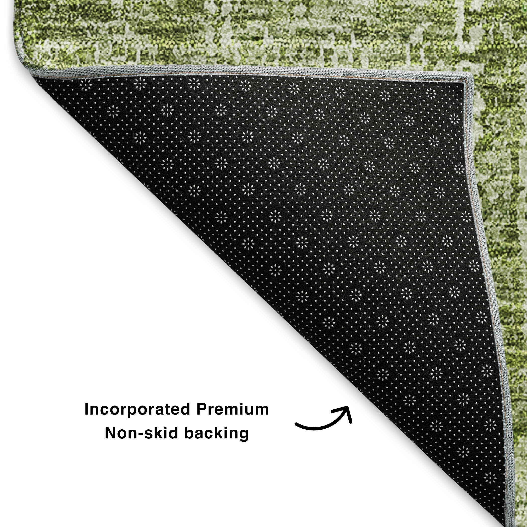 Sintra Machine Washable Transitional Aloe Green Rug 1'8" x 2'6" #shape_Rectangle