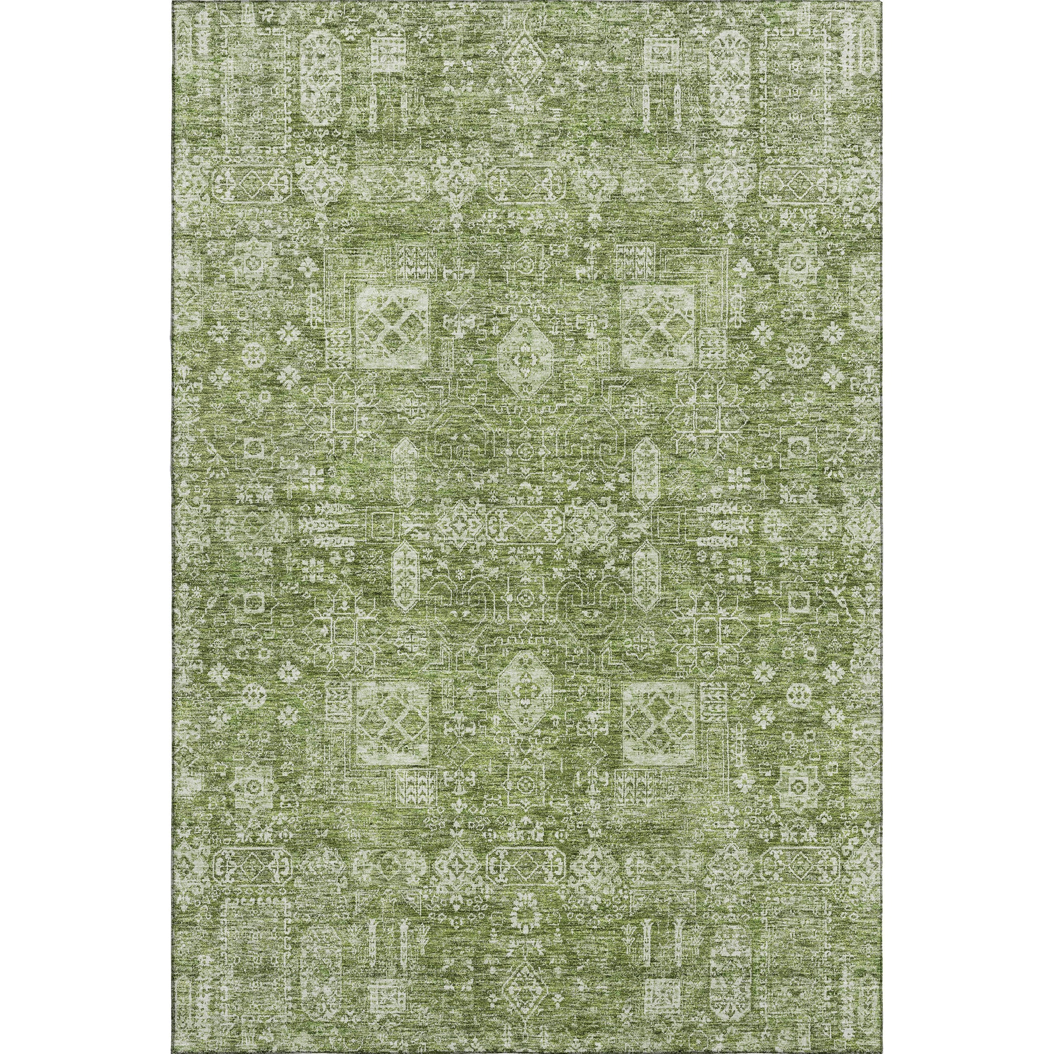 Sintra Machine Washable Transitional Aloe Green Rug 2'6" x 3'10" #shape_Rectangle