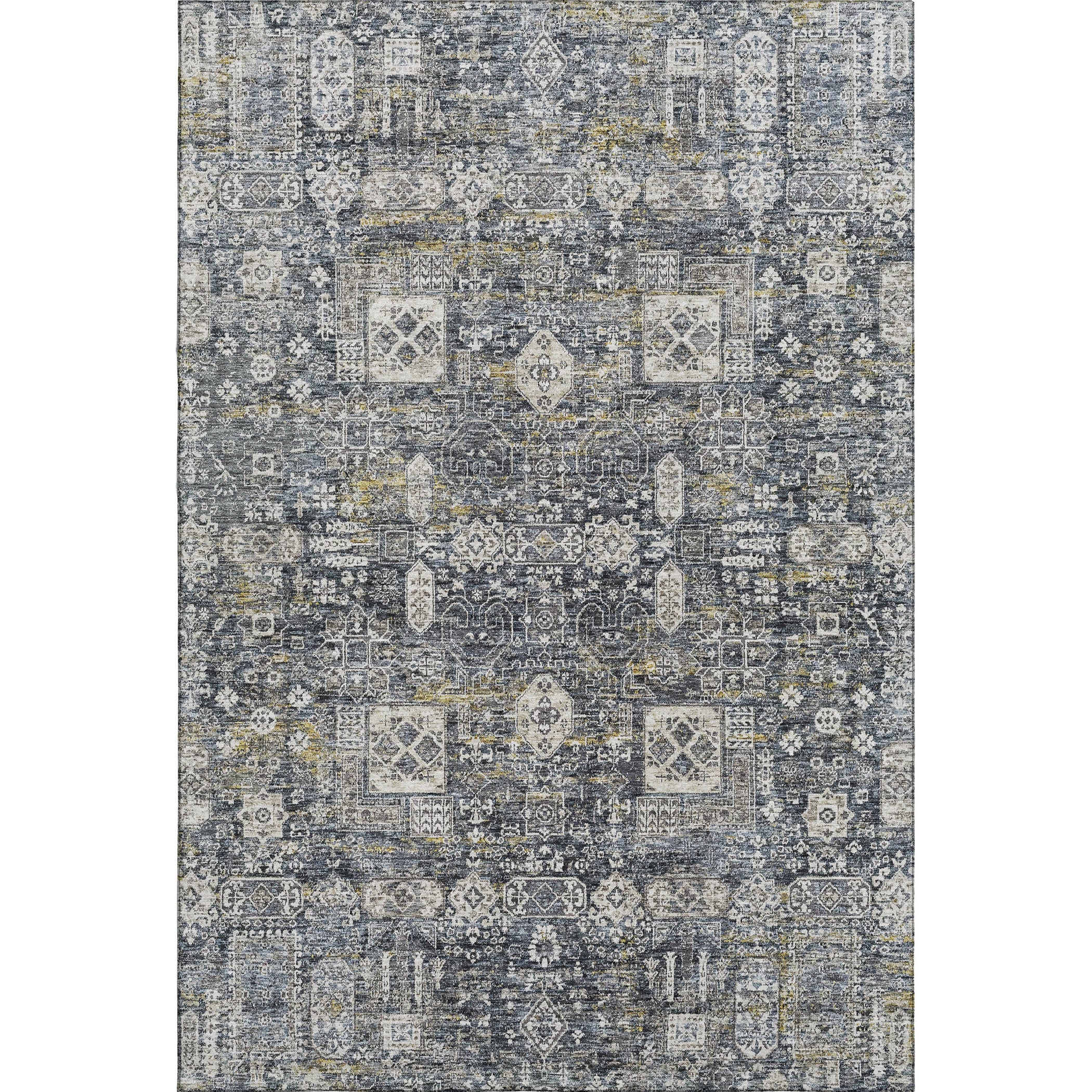 Sintra Machine Washable Transitional Charcoal Gray Rug 2'6" x 3'10" #shape_Rectangle