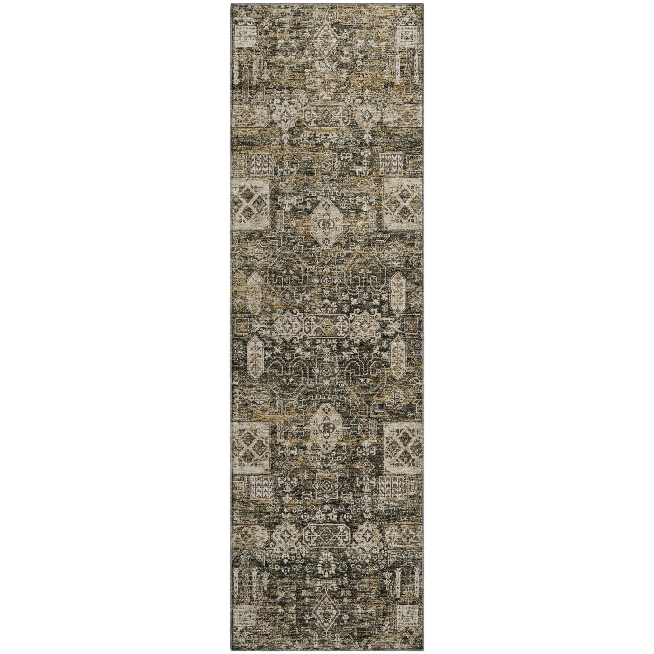 Sintra Machine Washable Transitional Coffee Brown Rug 2'3" x 7'6" #shape_Runner