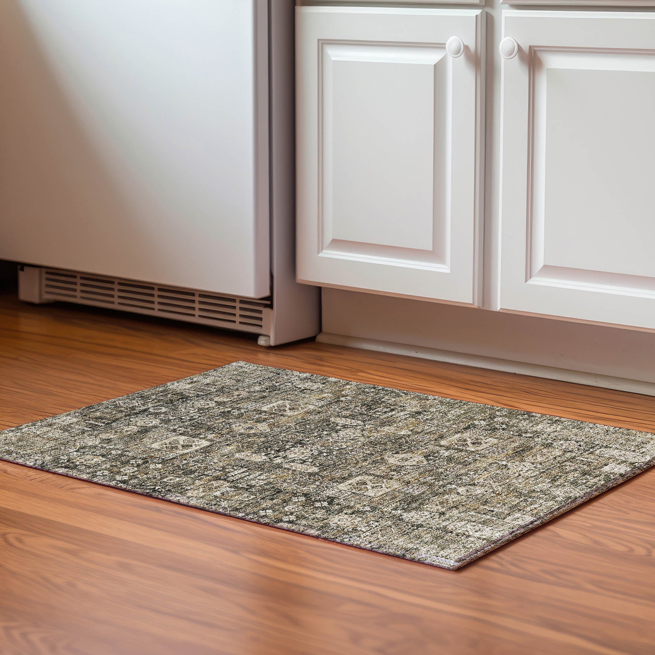 Sintra Machine Washable Transitional Coffee Brown Rug 1'8" x 2'6" #shape_Rectangle