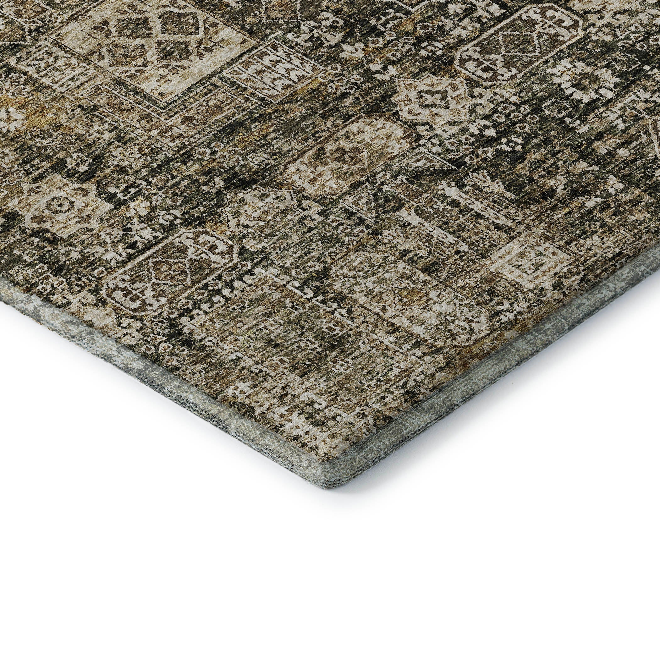 Sintra Machine Washable Transitional Coffee Brown Rug 1'8" x 2'6" #shape_Rectangle